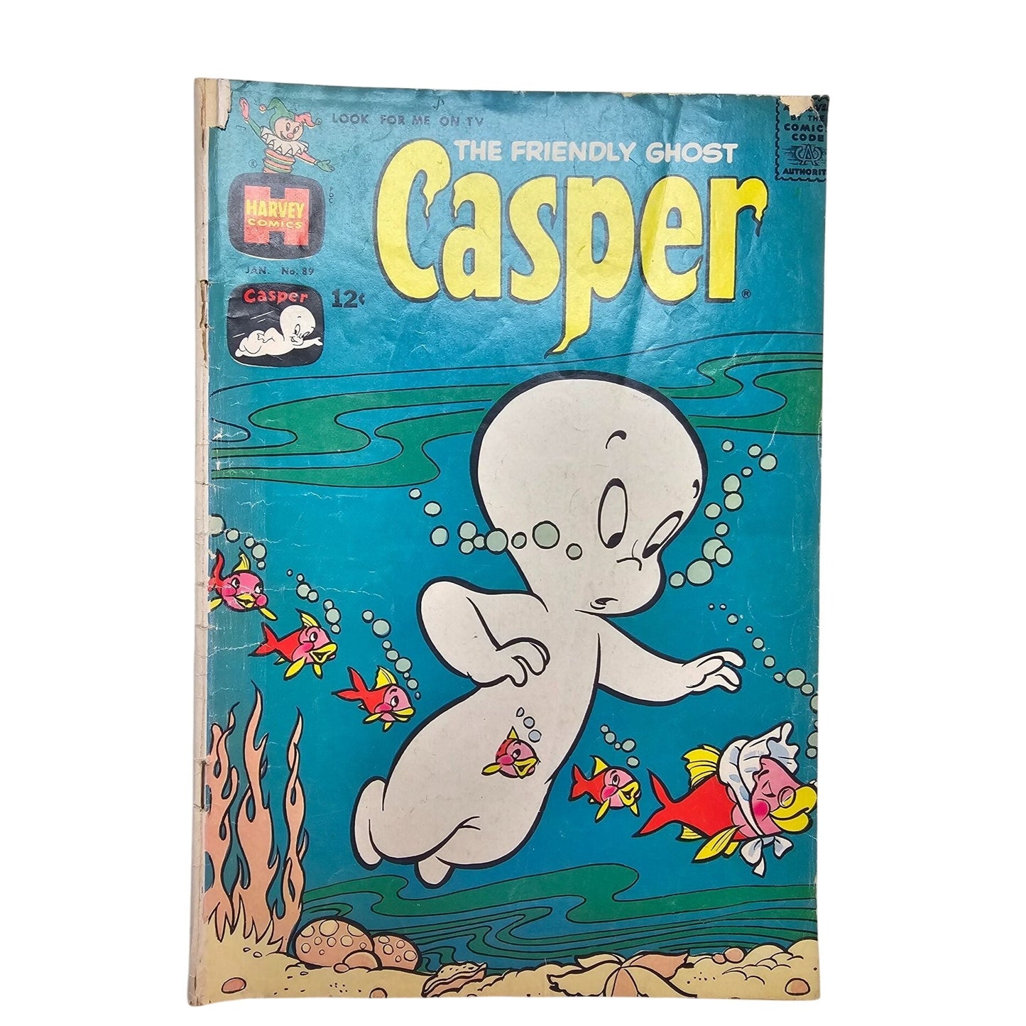 Casper The Friendly Ghost Comic Book Issue No.89 Jan 1965 Vintage Harvey Comics Collectible 12¢ Cover Price
