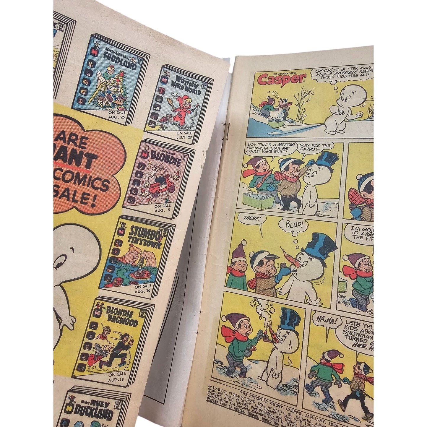 Casper The Friendly Ghost Comic Book Issue No.89 Jan 1965 Vintage Harvey Comics Collectible 12¢ Cover Price