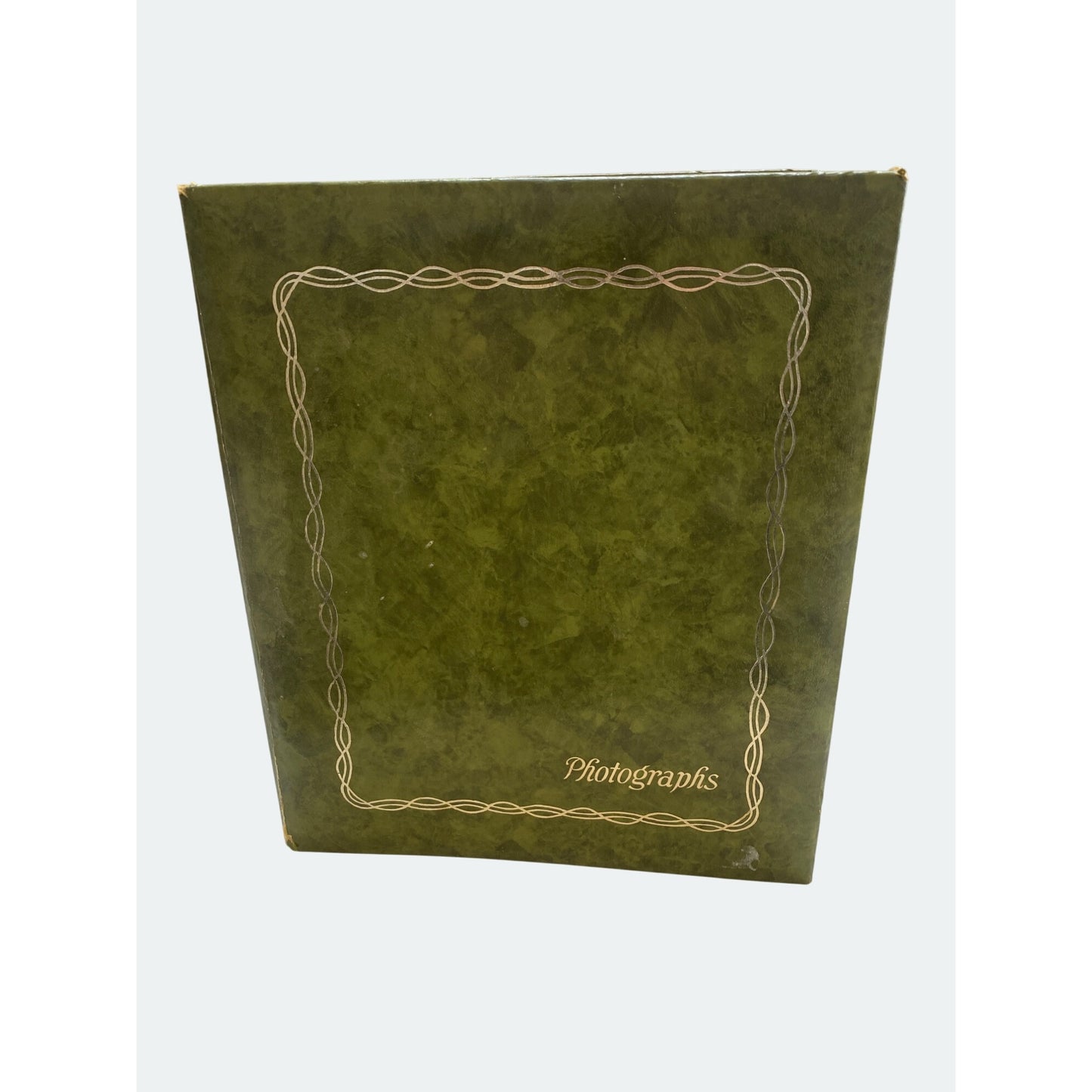 Vintage Green Photo Album Binder With Protective Sleeves For Collectibles Or Photos 3.5”x3.5”