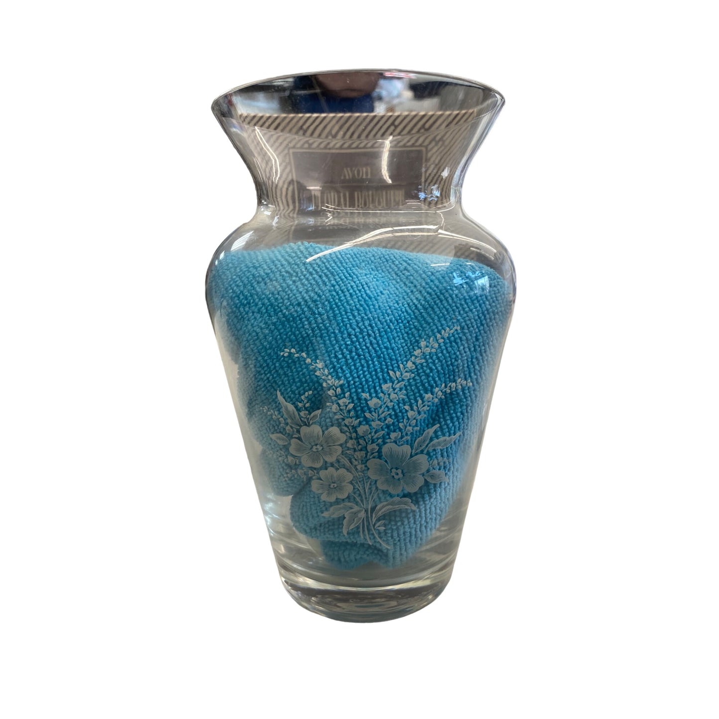 Avon Floral Bouquet Crystal Vase