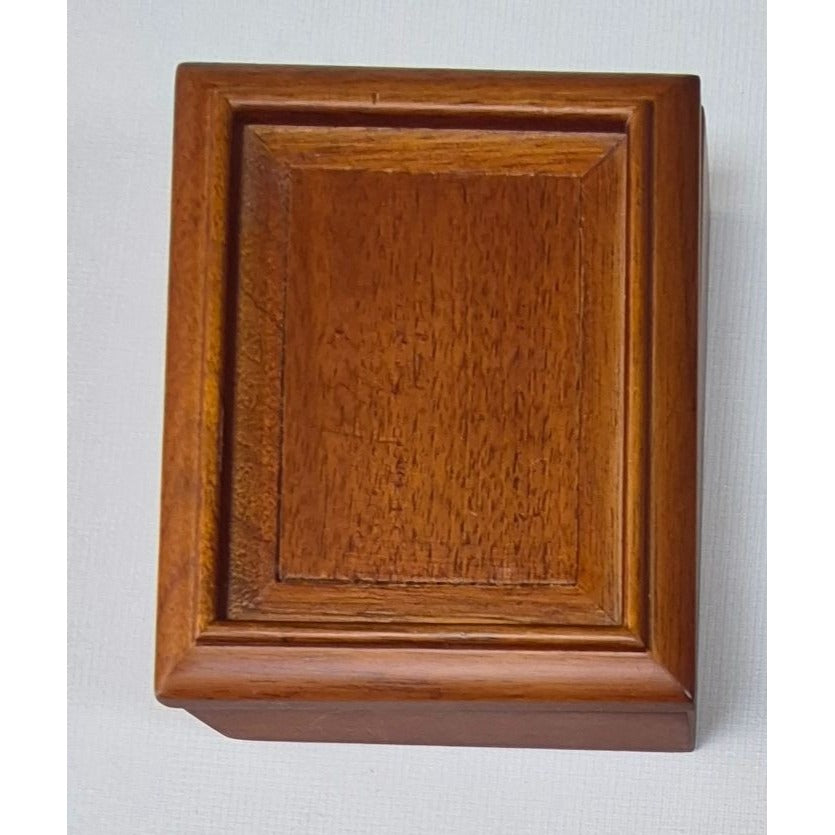 Vintage Velvet Lined Wood Trinket Box