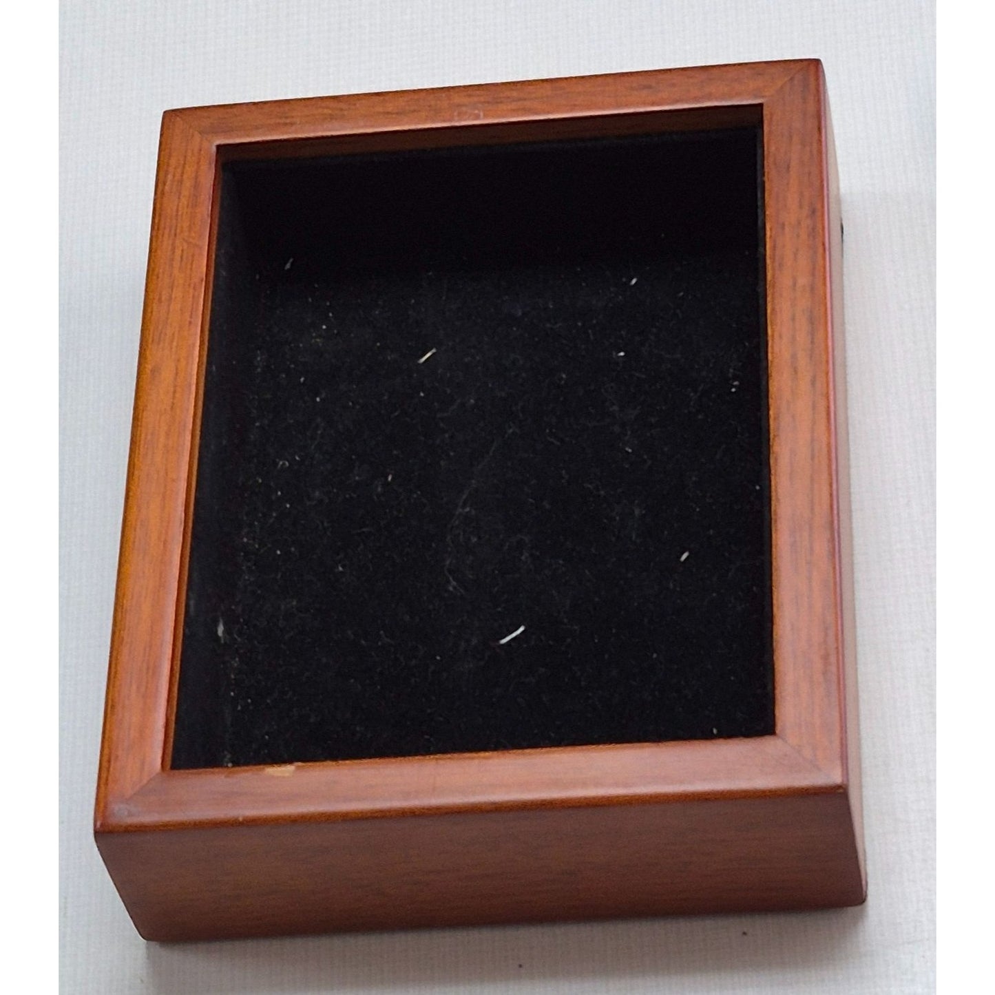 Vintage Velvet Lined Wood Trinket Box