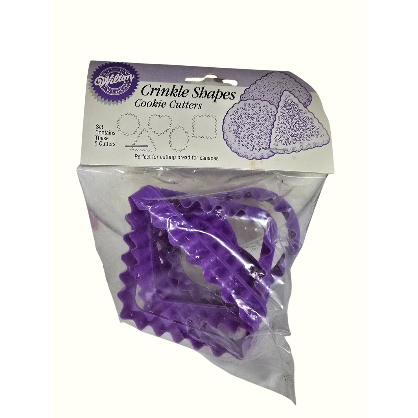 Wilton Crinkle Shapes Cookie Cutters Set Of 5 Purple Dishwasher Safe Plastic