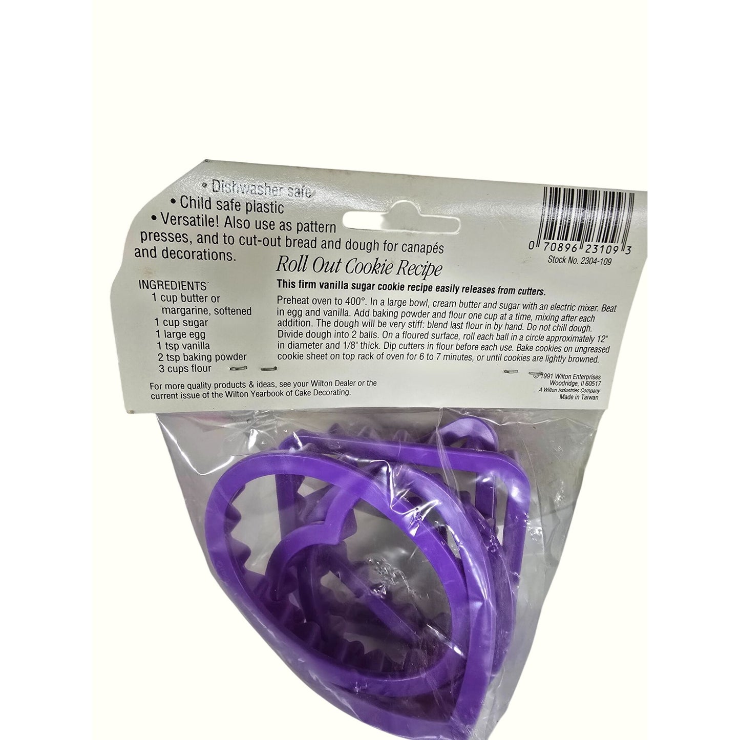 Wilton Crinkle Shapes Cookie Cutters Set Of 5 Purple Dishwasher Safe Plastic