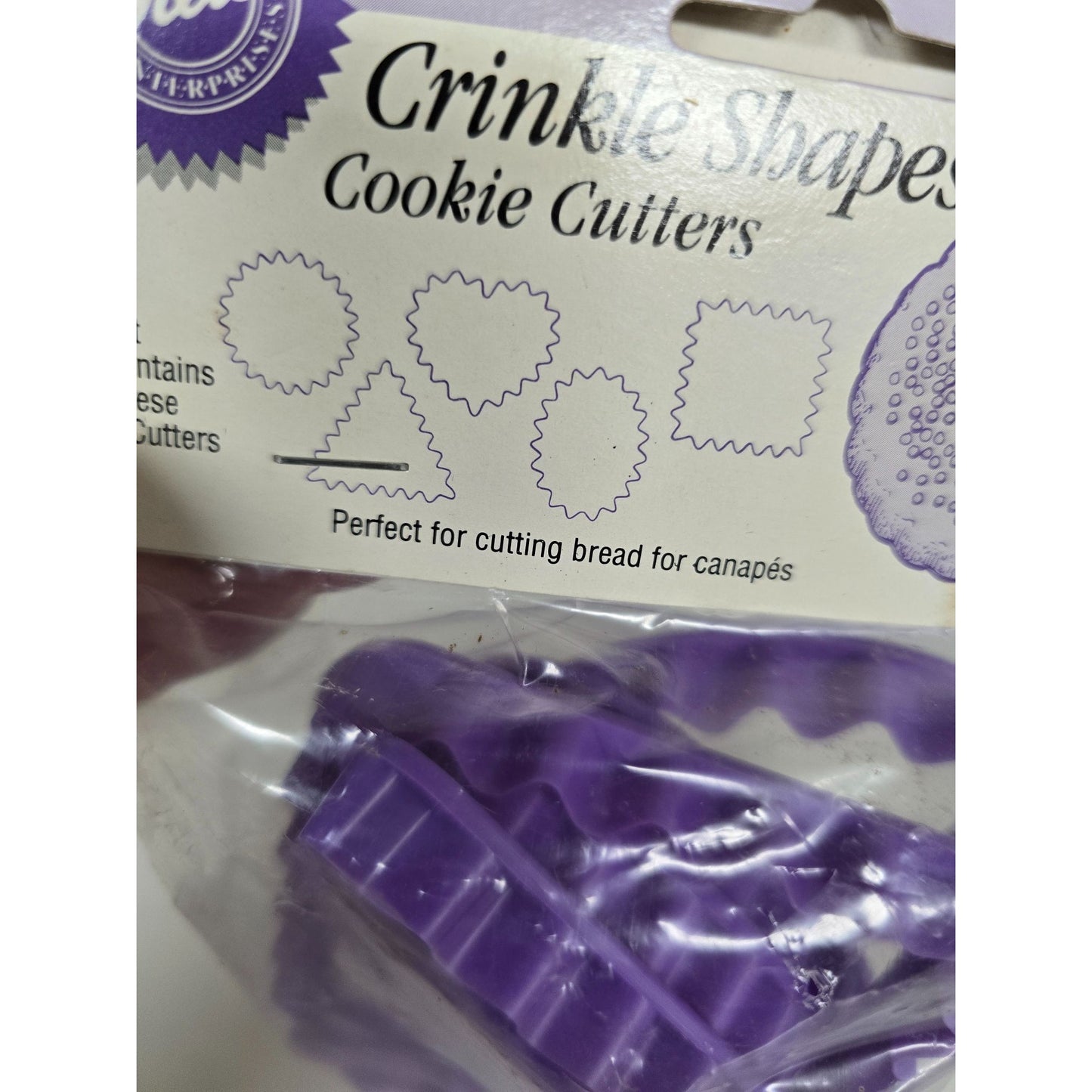 Wilton Crinkle Shapes Cookie Cutters Set Of 5 Purple Dishwasher Safe Plastic