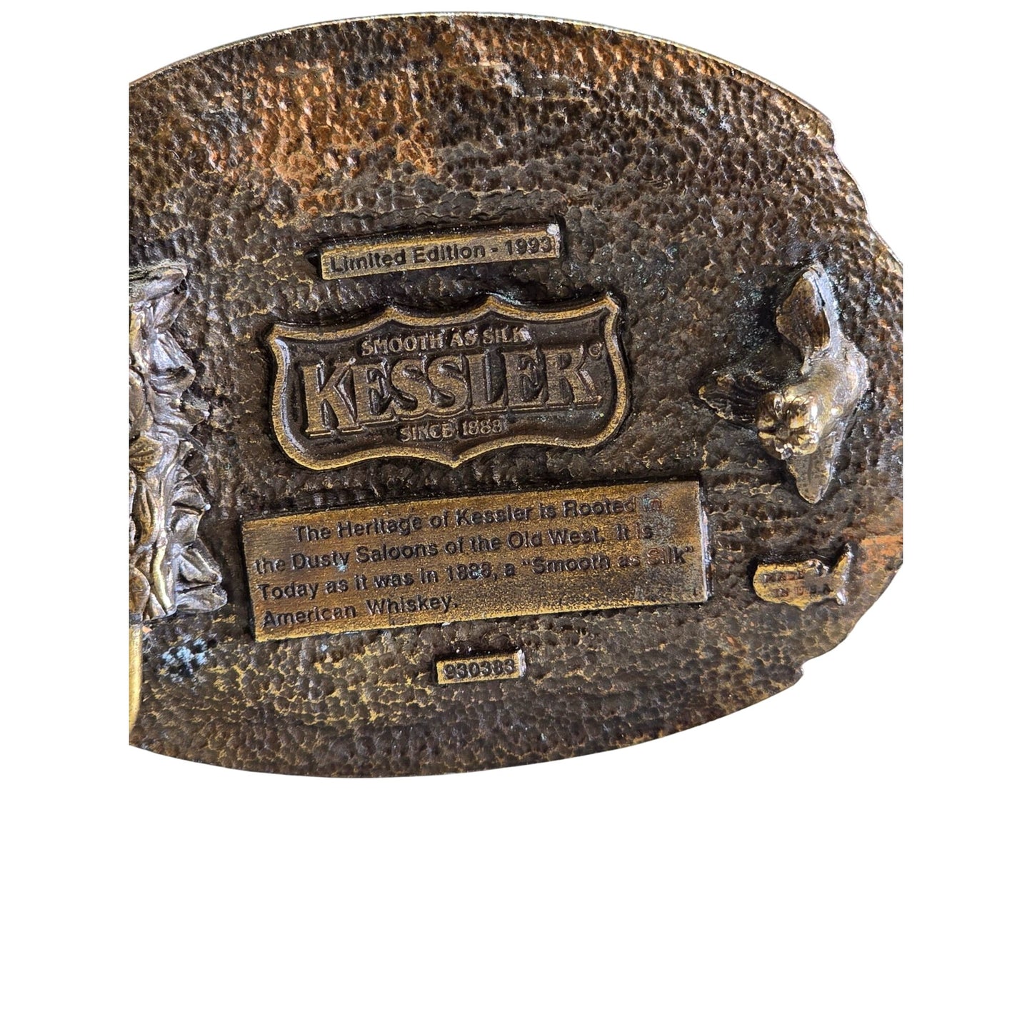 Kessler Whiskey Brass Belt Buckle LE 1993 Spirit Of Wisconsin