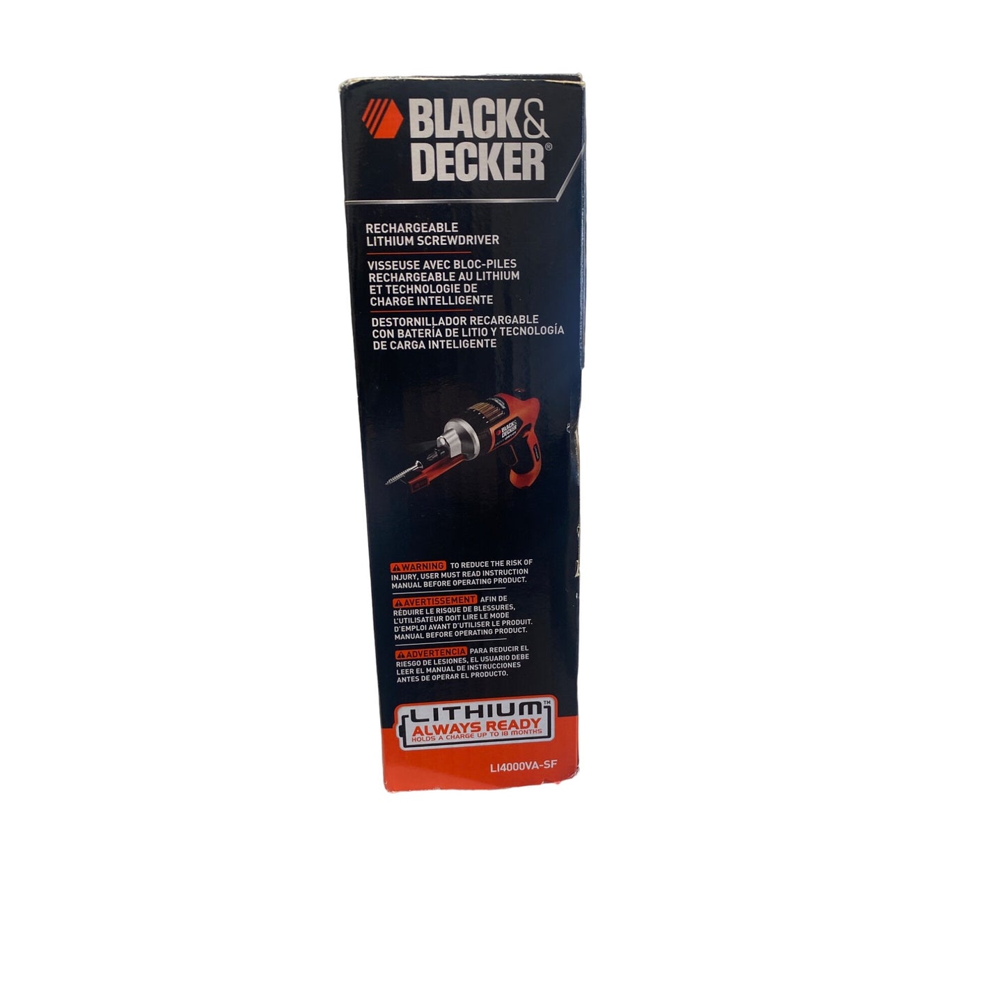 Black & Decker Lithium Rechargeable Screwdriver With Stud Sensor SmartSelect Technology 3.6V Compact & Lightweight Model L4000VA-SF