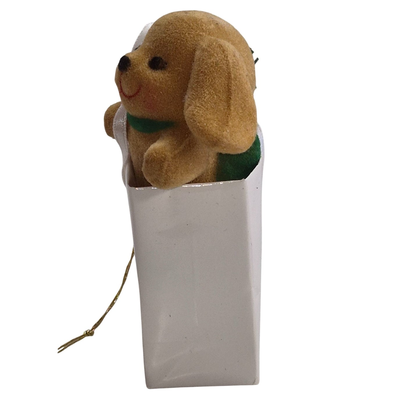 Avon Christmas Ornament With Cute Puppy & Gift In Holiday Bag
