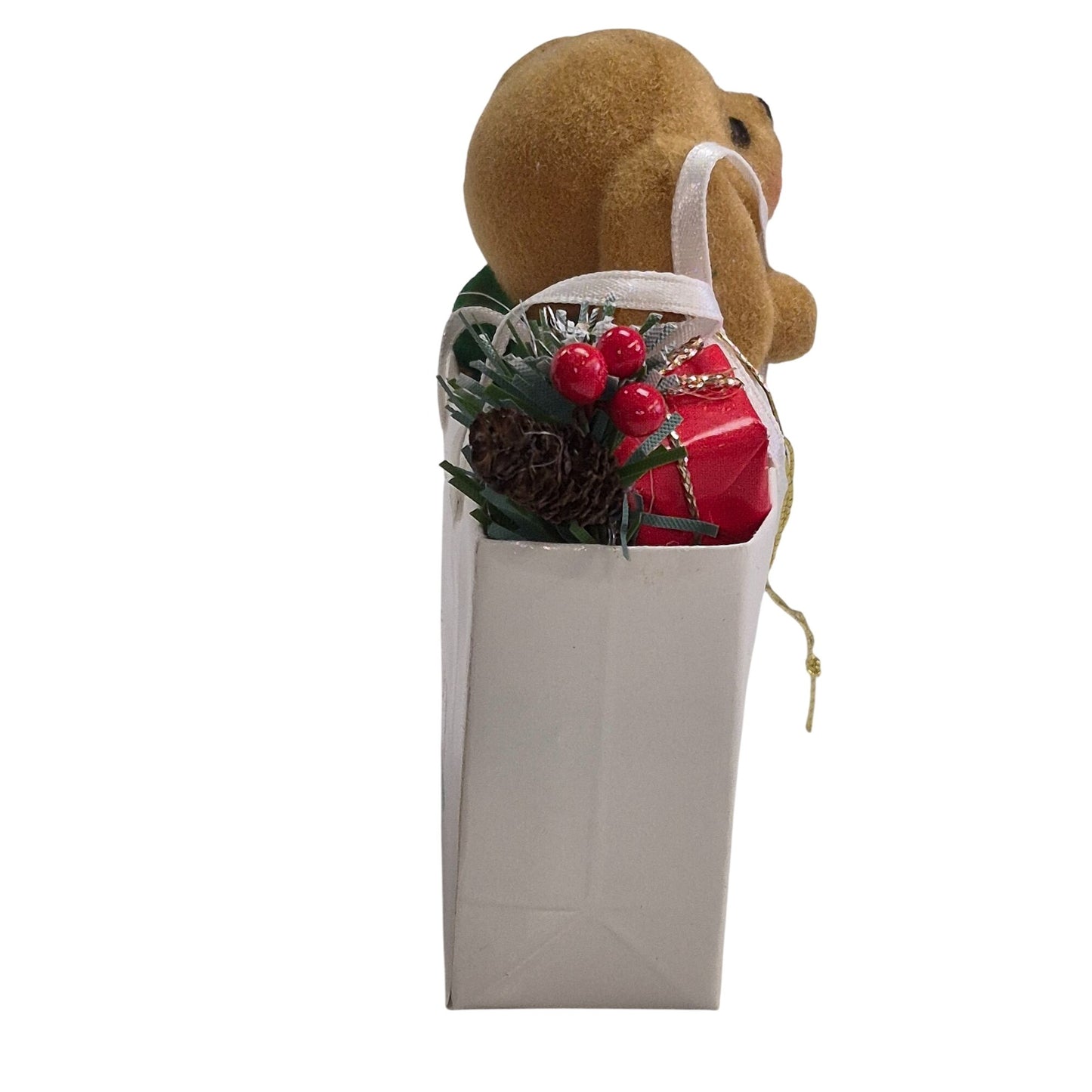 Avon Christmas Ornament With Cute Puppy & Gift In Holiday Bag