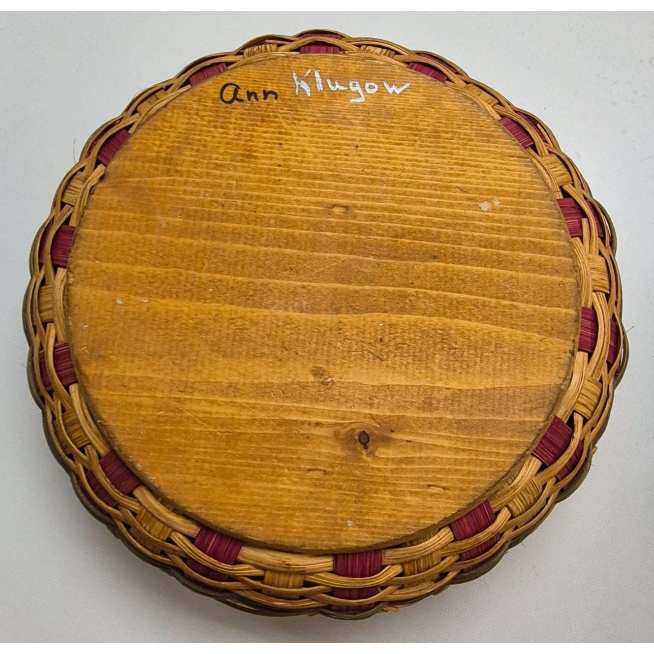 Handcrafted Decorative Woven Basket With Wooden Base