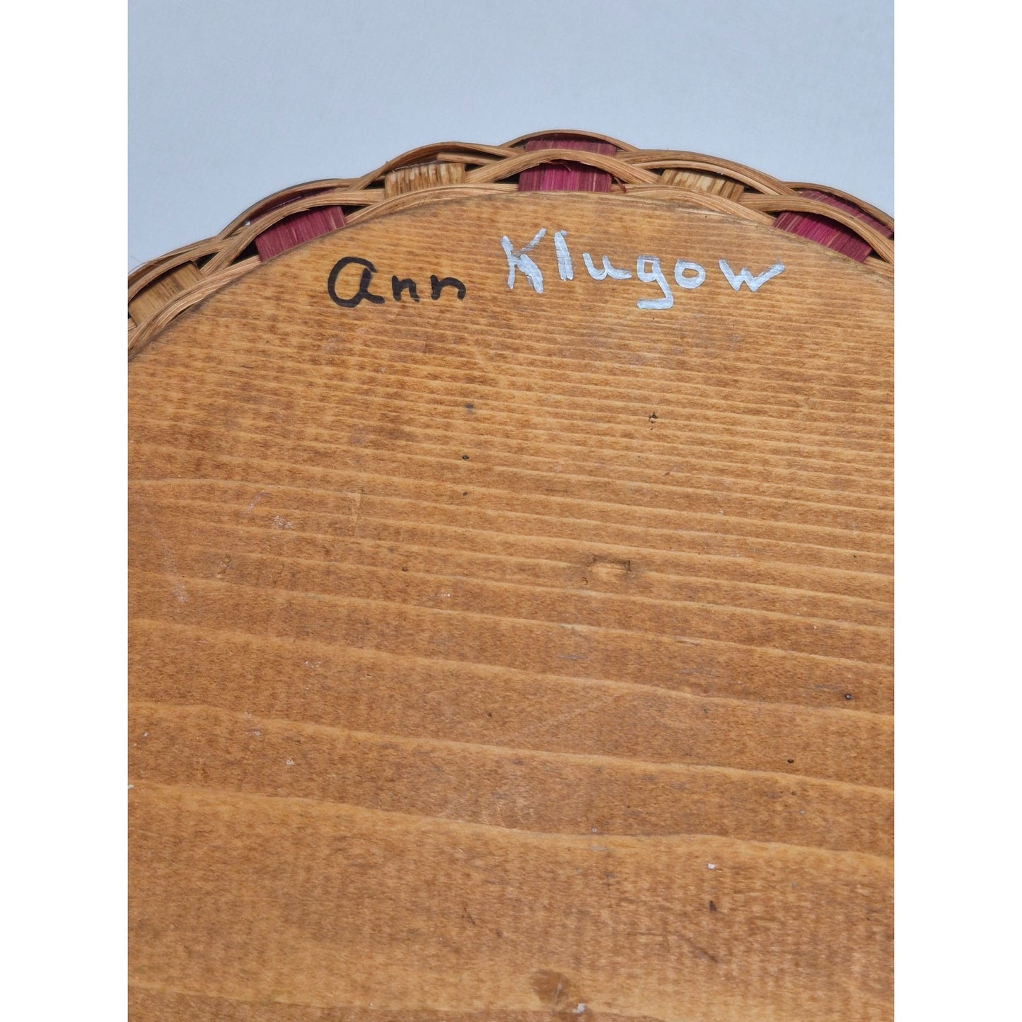 Handcrafted Decorative Woven Basket With Wooden Base