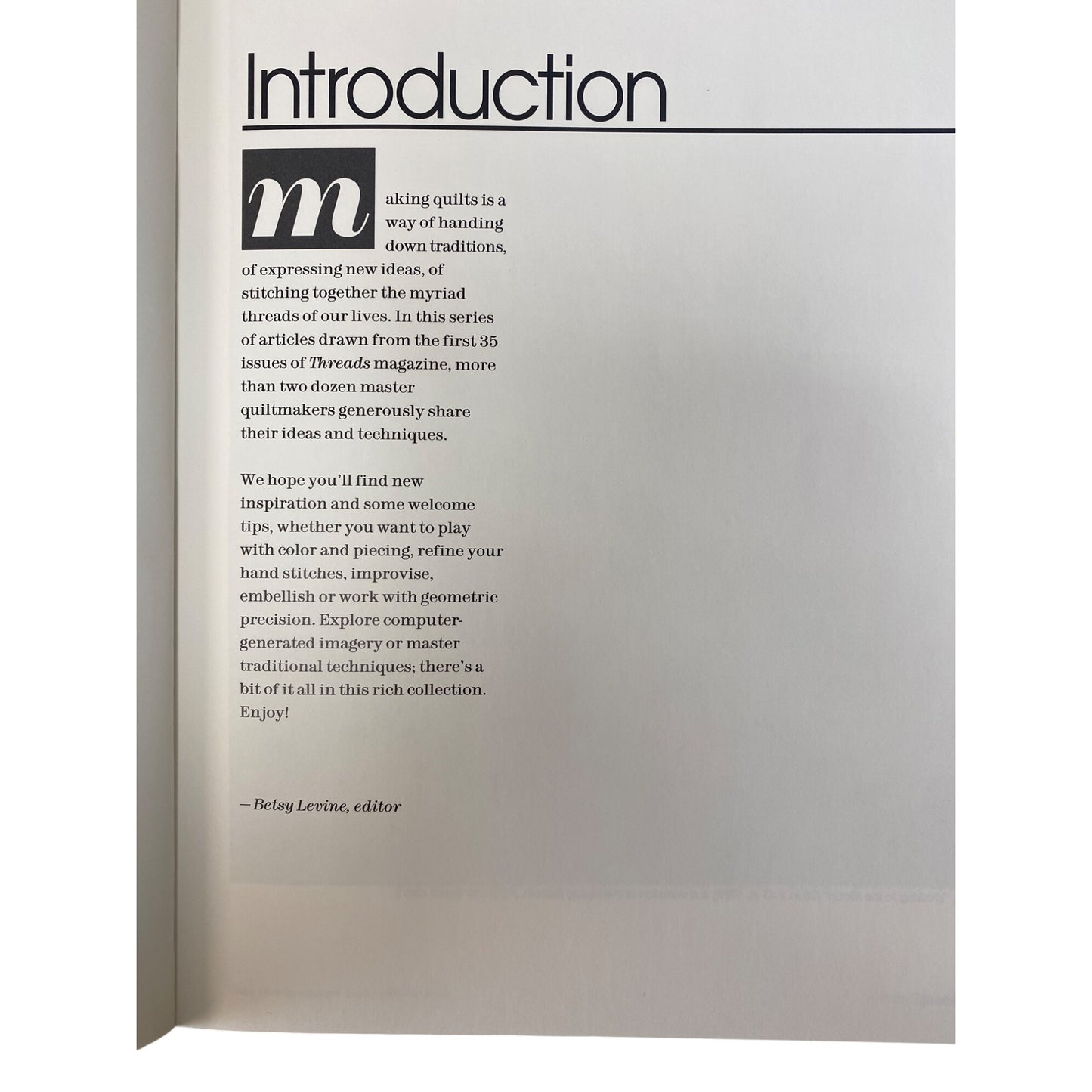 Quilts And Quilting from Threads 1991 Book Taunton Press