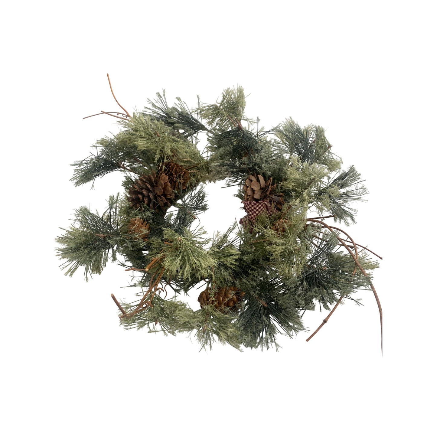 Rustic Pinecone & Greenery Wreath With Grapevine Base
