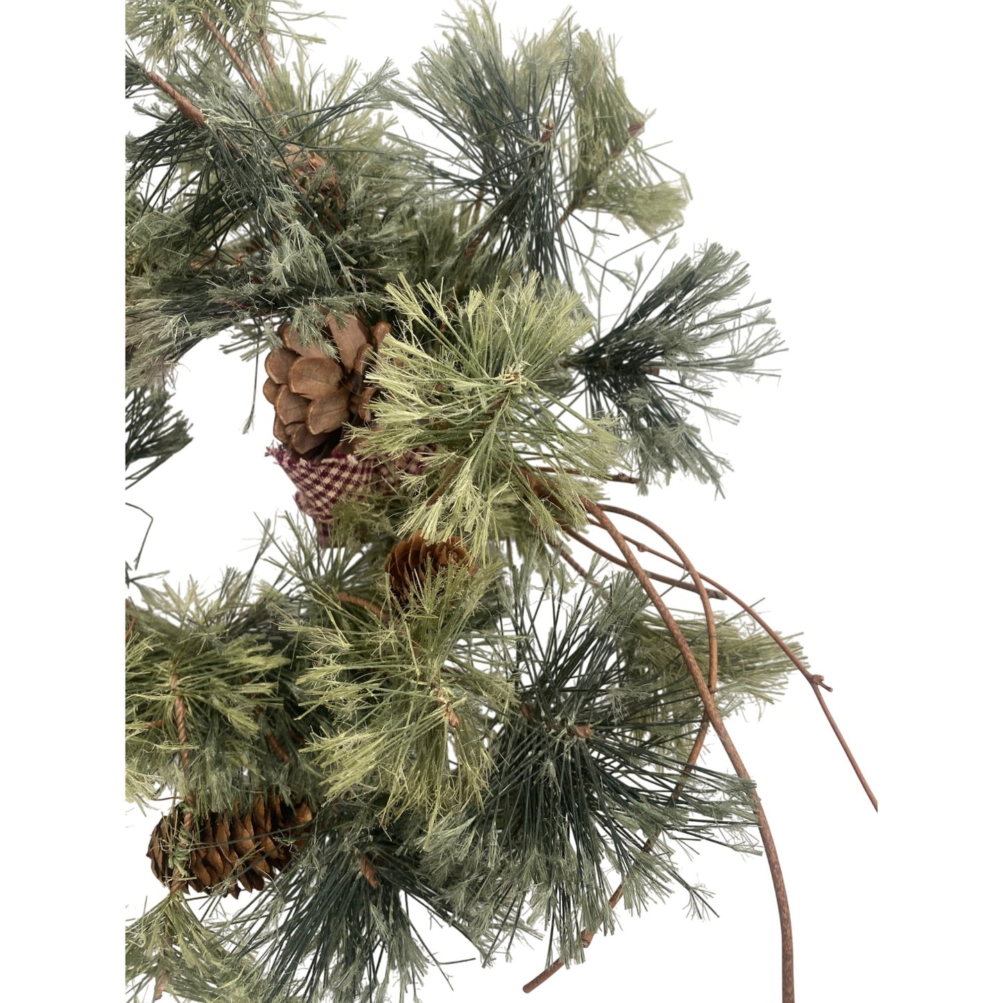 Rustic Pinecone & Greenery Wreath With Grapevine Base