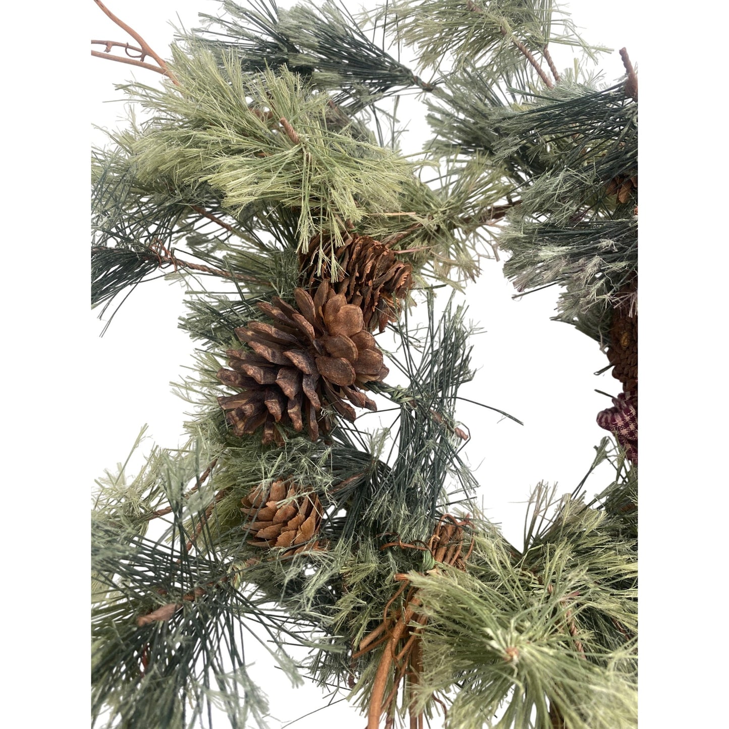 Rustic Pinecone & Greenery Wreath With Grapevine Base