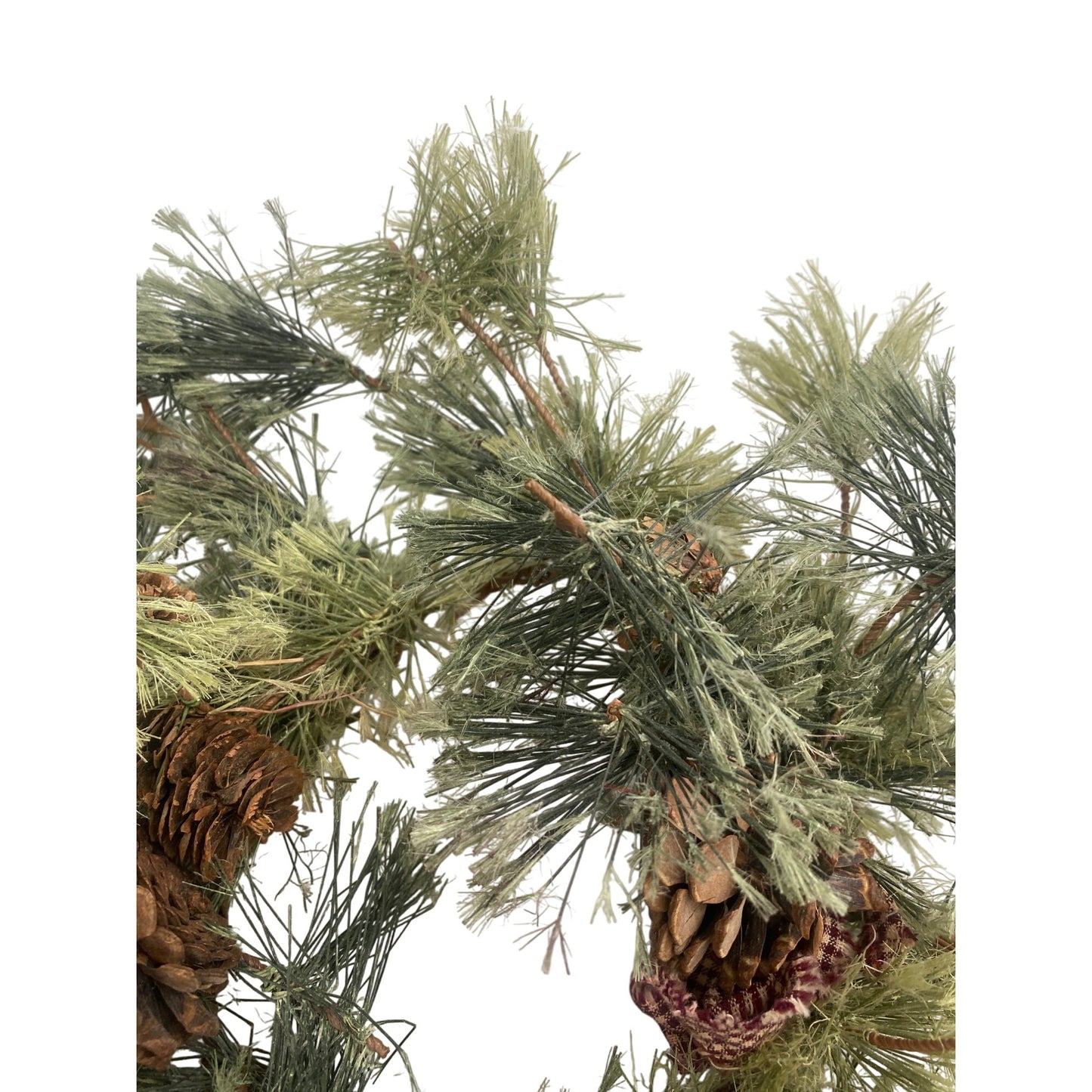 Rustic Pinecone & Greenery Wreath With Grapevine Base