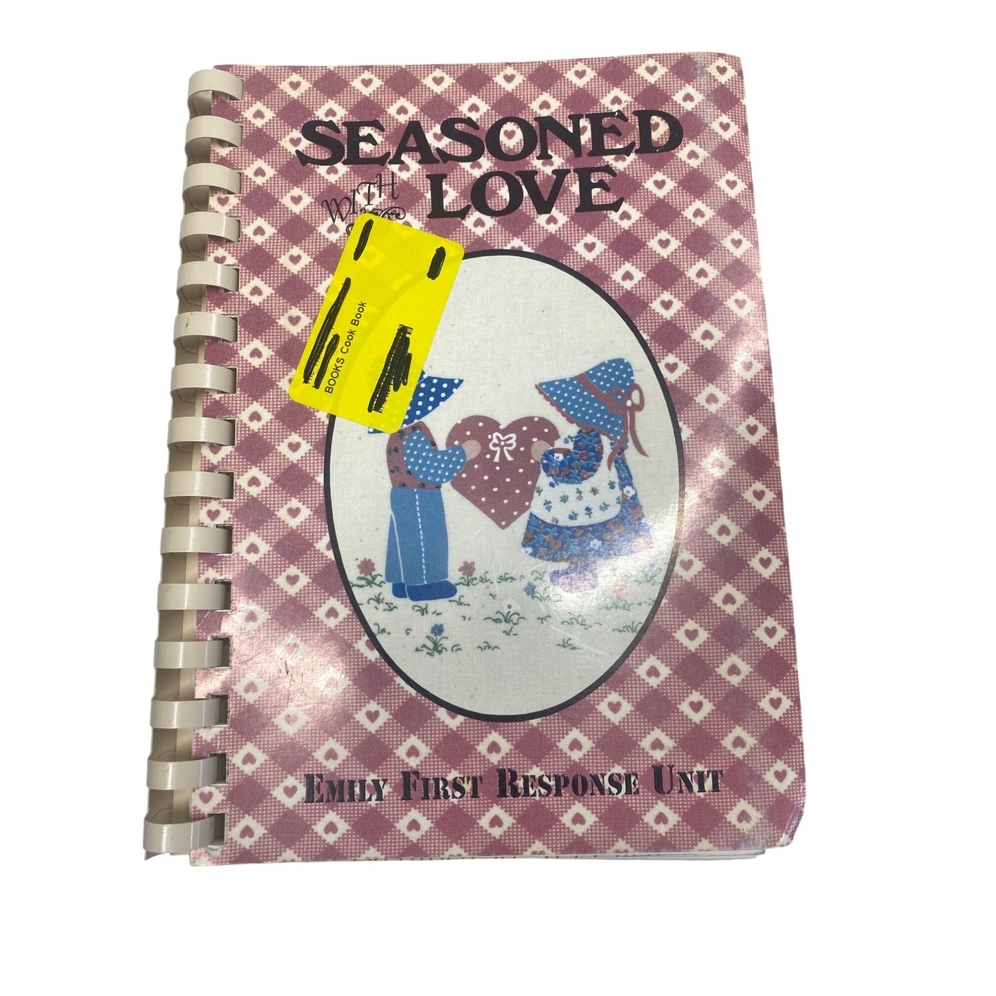Vintage "Seasoned With Love" Spiral Cookbook Emily First Response Unit 1974 Tabs