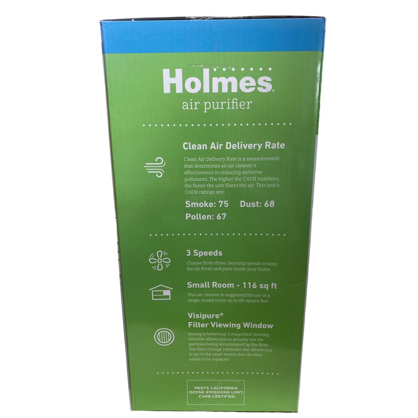 Holmes Air Purifier With Aer1 Total Air Filter For Small Rooms 116 Sq Ft 75 CADR 3 Speeds Allergen & Odor Remover