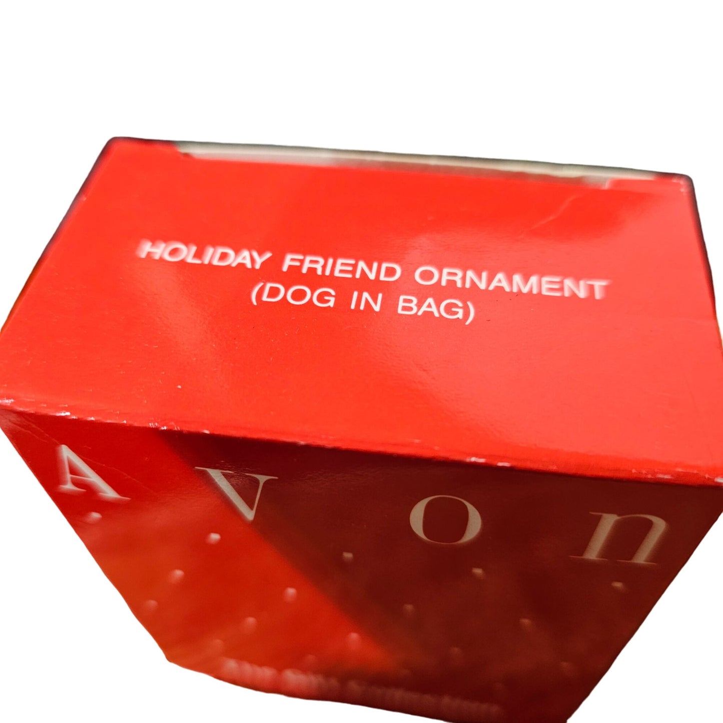 Avon Holiday Friend Dog In Bag Ornament