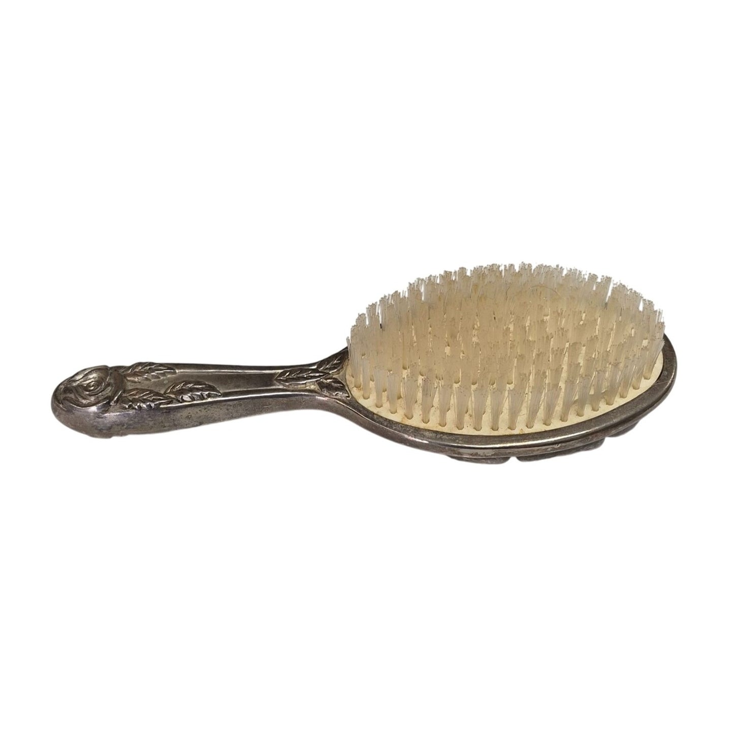 Vintage Godinger Silver Plated Hair Brush Rose Design