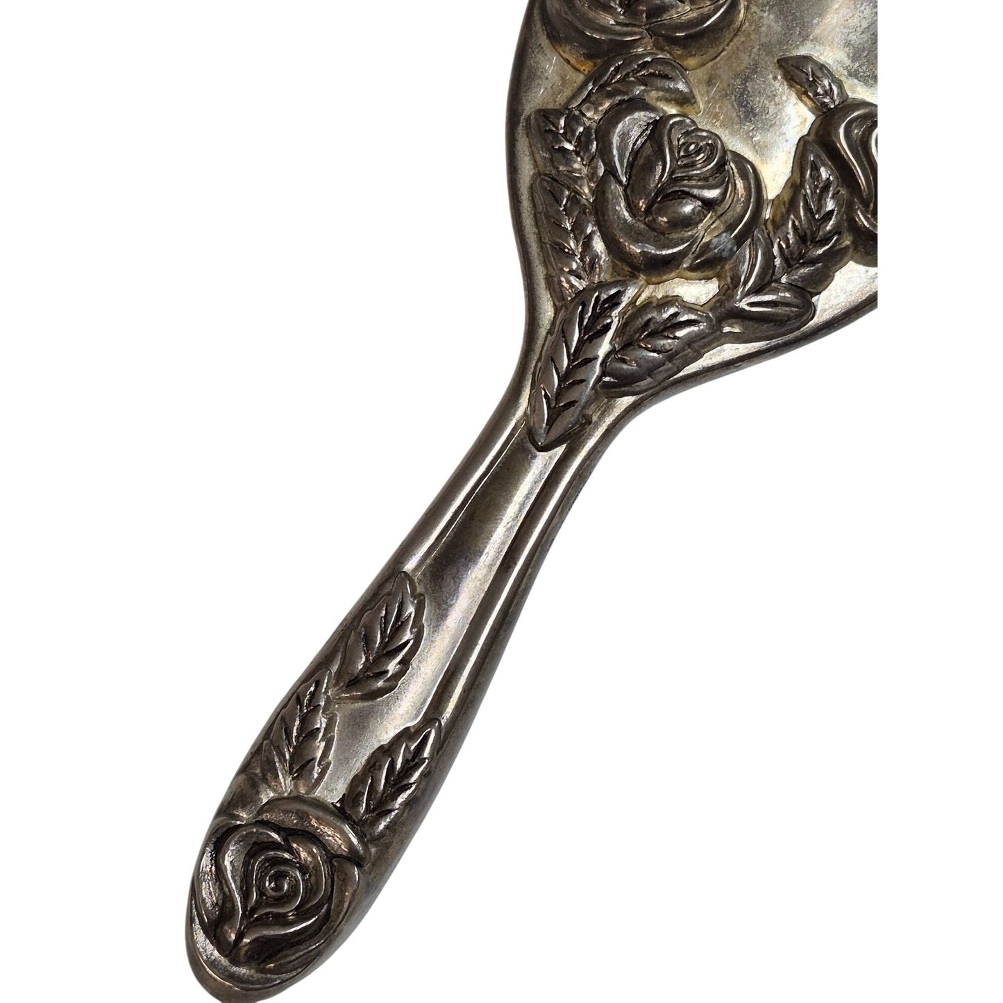 Vintage Godinger Silver Plated Hair Brush Rose Design