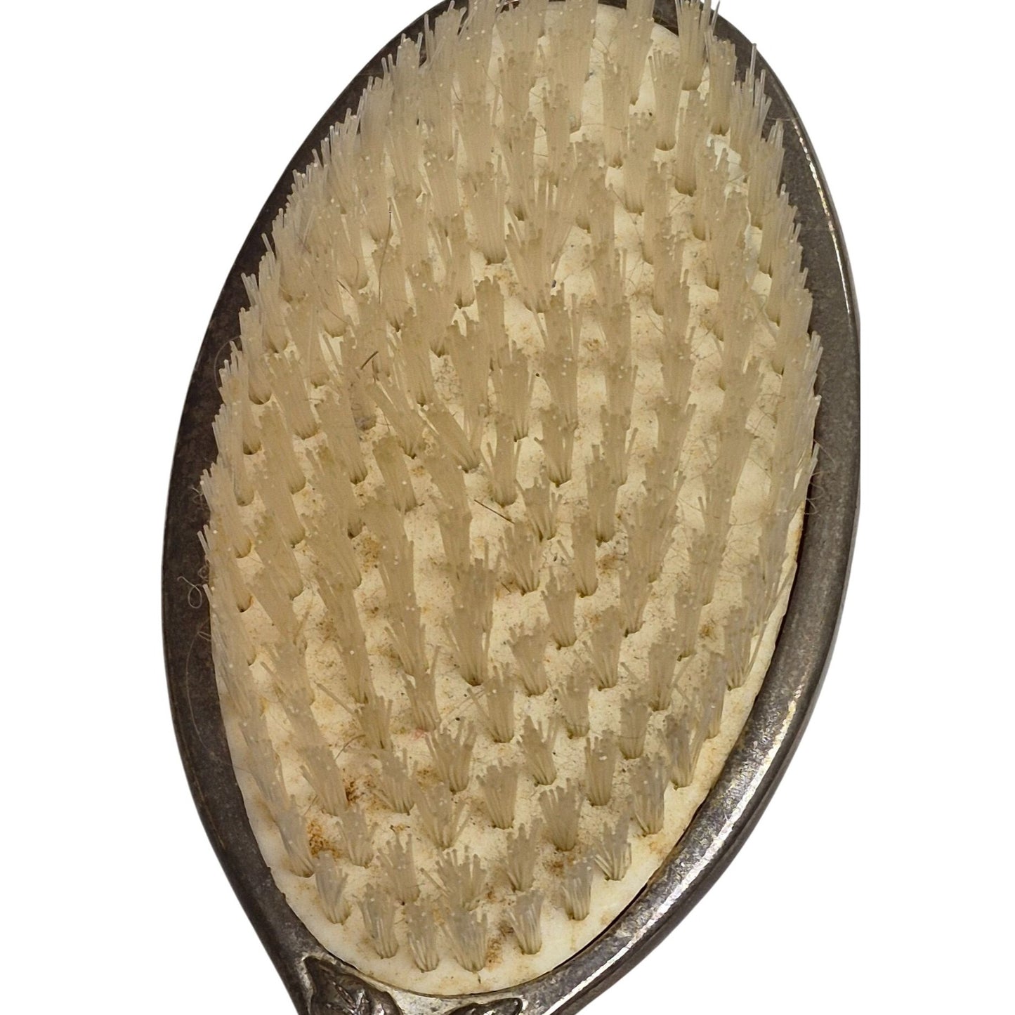 Vintage Godinger Silver Plated Hair Brush Rose Design