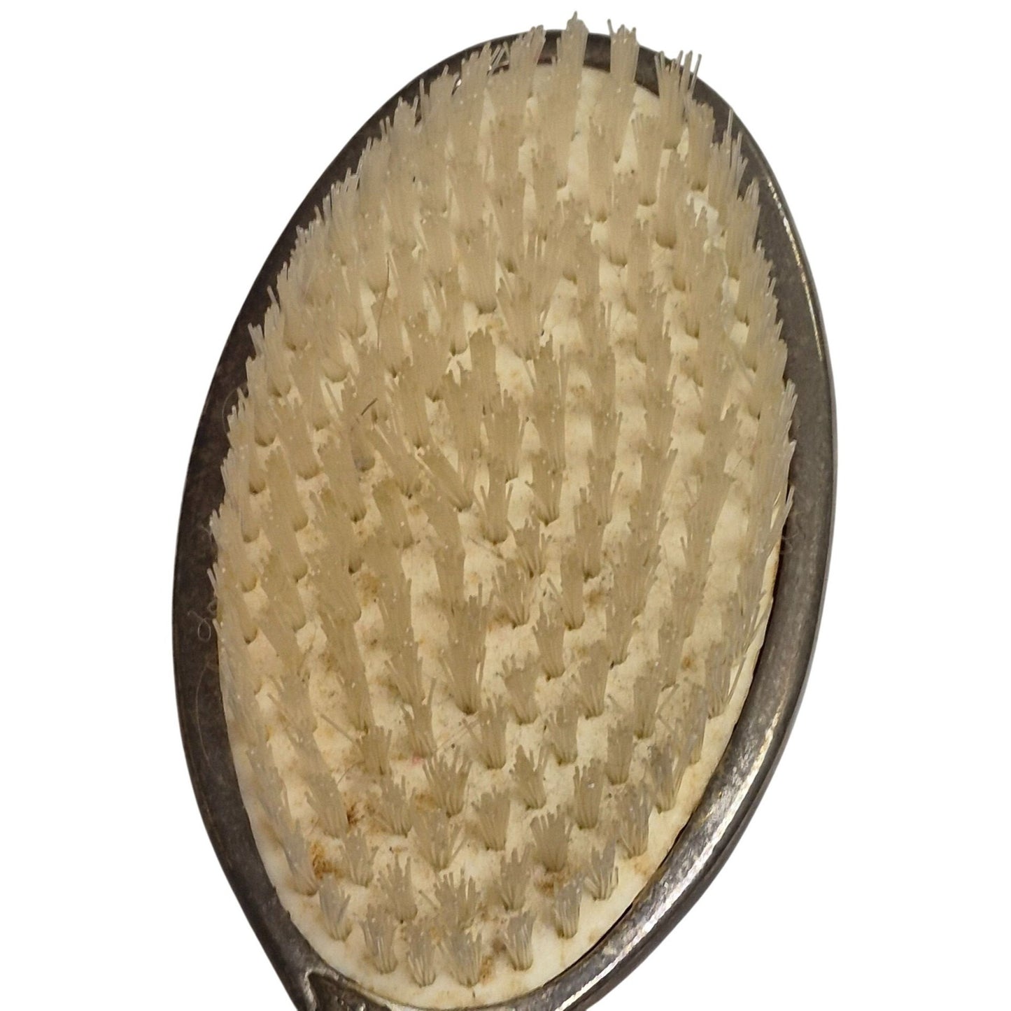 Vintage Godinger Silver Plated Hair Brush Rose Design