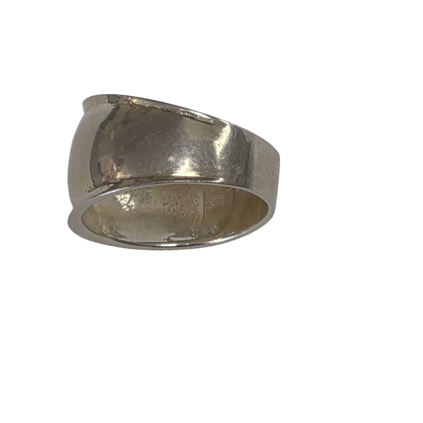 .925 Sterling Silver Dome Ring Size 8.5 Polished Finish Wide Band Women Or Men