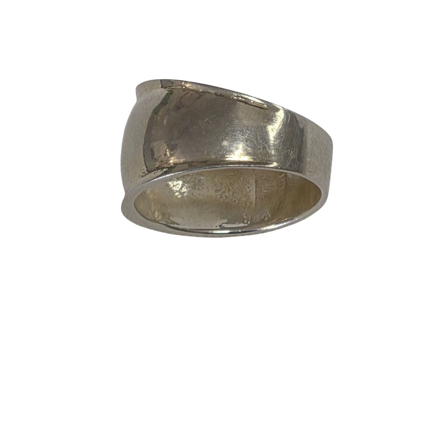 .925 Sterling Silver Dome Ring Size 8.5 Polished Finish Wide Band Women Or Men