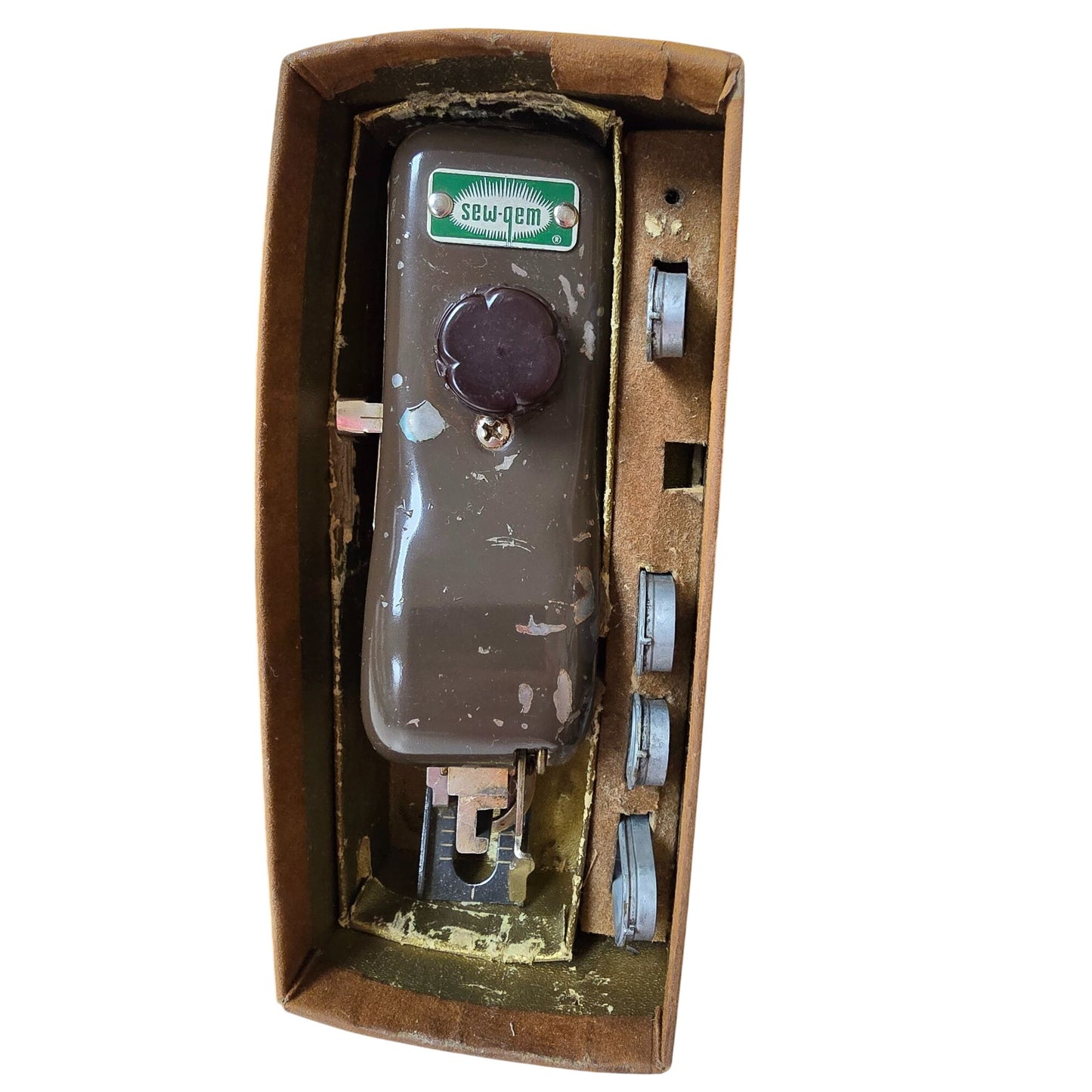 Vintage Sew-Gem Rotary Buttonhole Attachment Original Box & Manuals