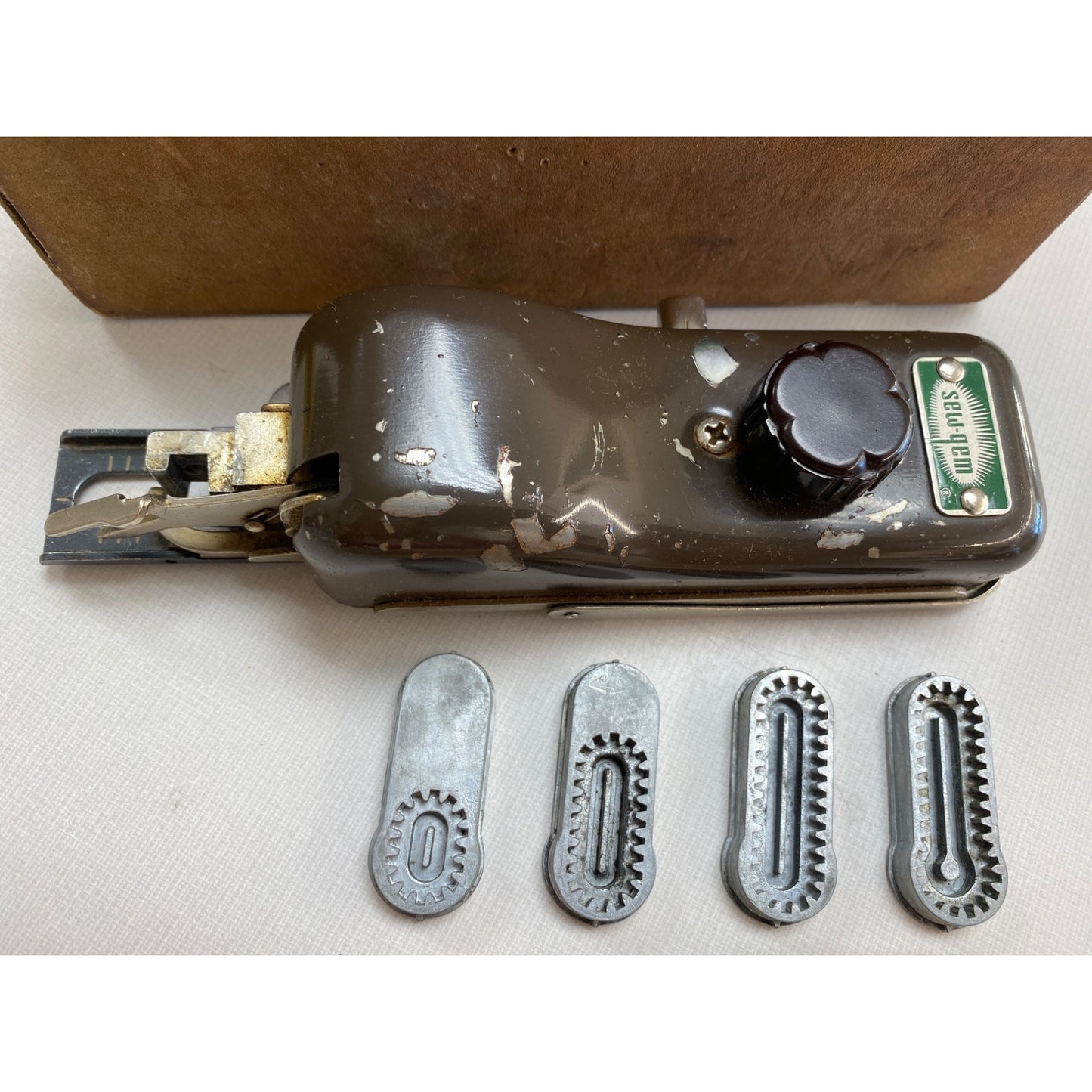 Vintage Sew-Gem Rotary Buttonhole Attachment Original Box & Manuals