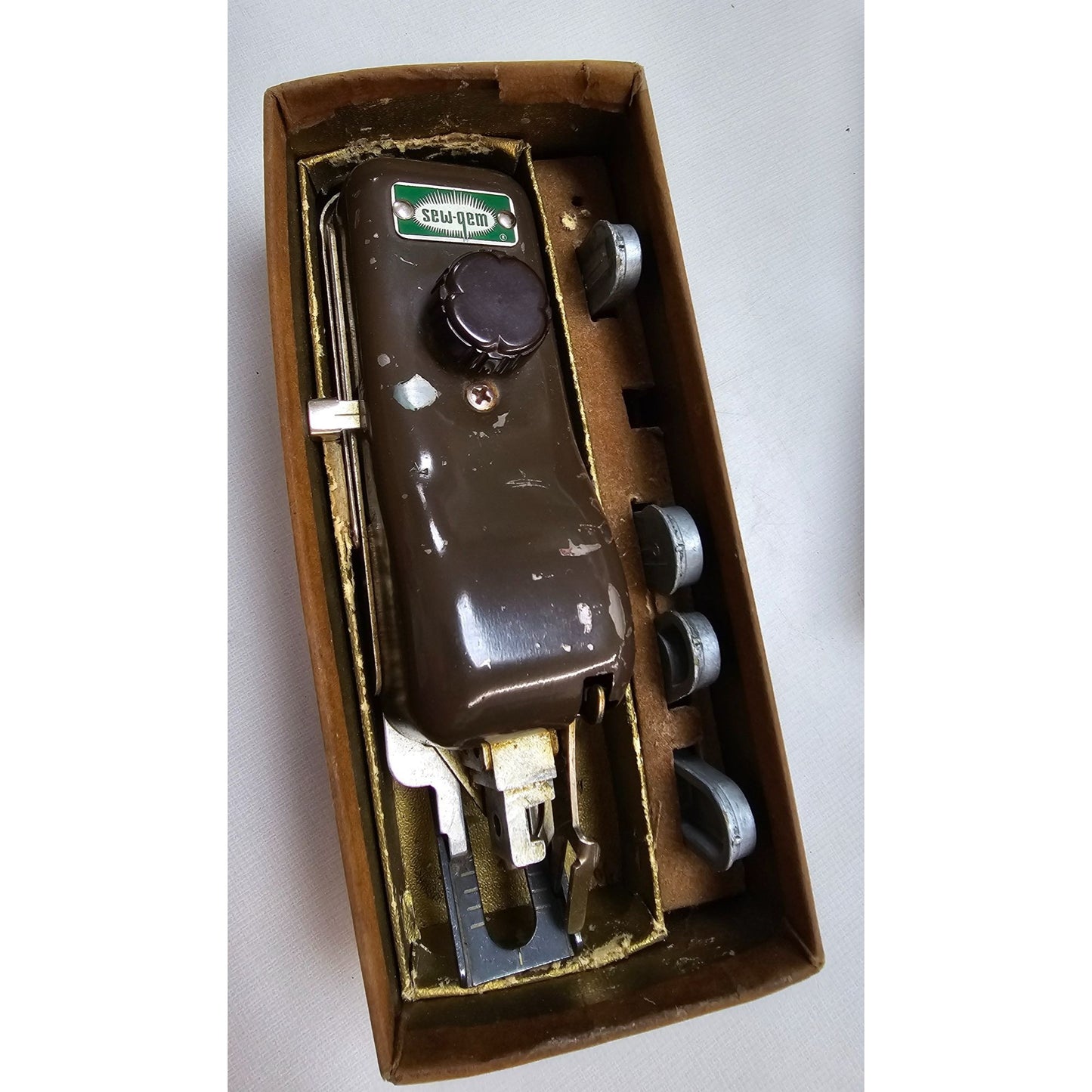 Vintage Sew-Gem Rotary Buttonhole Attachment Original Box & Manuals