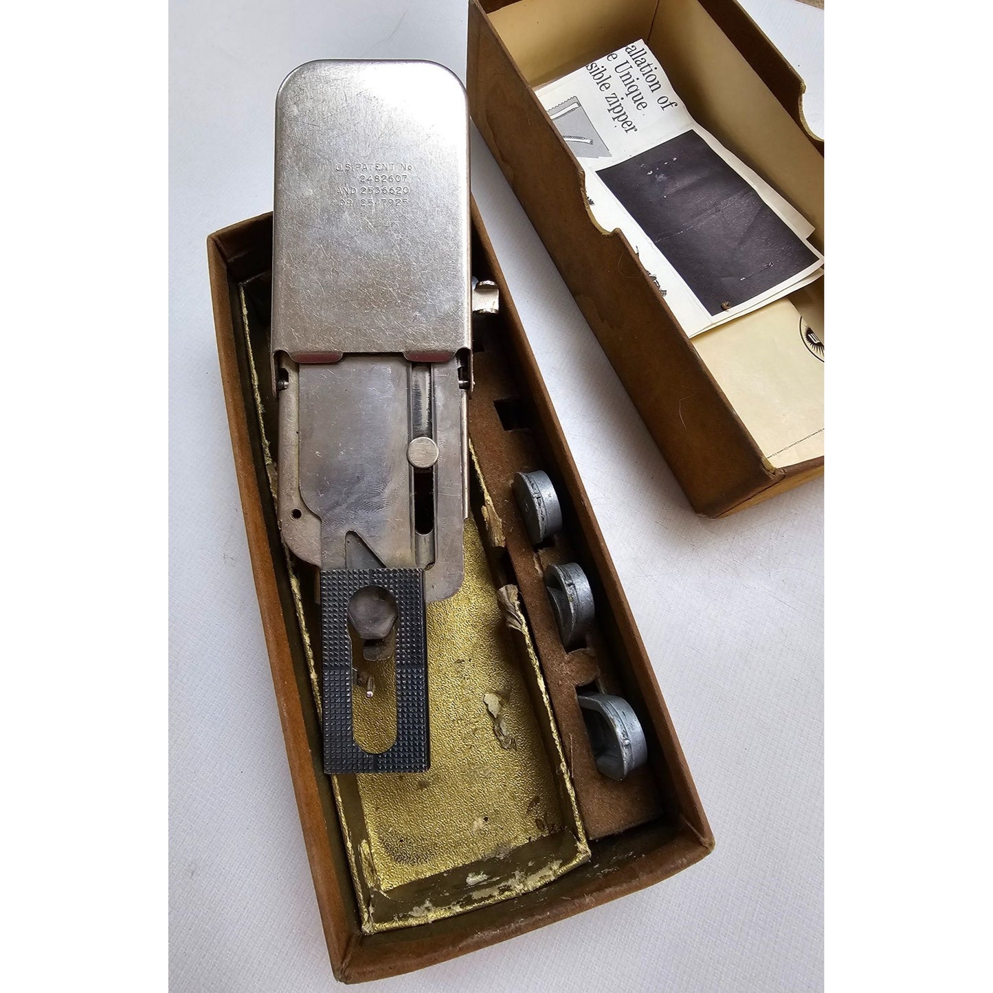 Vintage Sew-Gem Rotary Buttonhole Attachment Original Box & Manuals