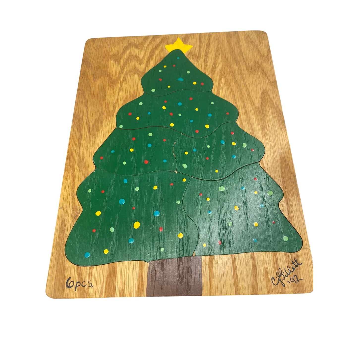 Handcrafted Wooden Christmas Tree Puzzle