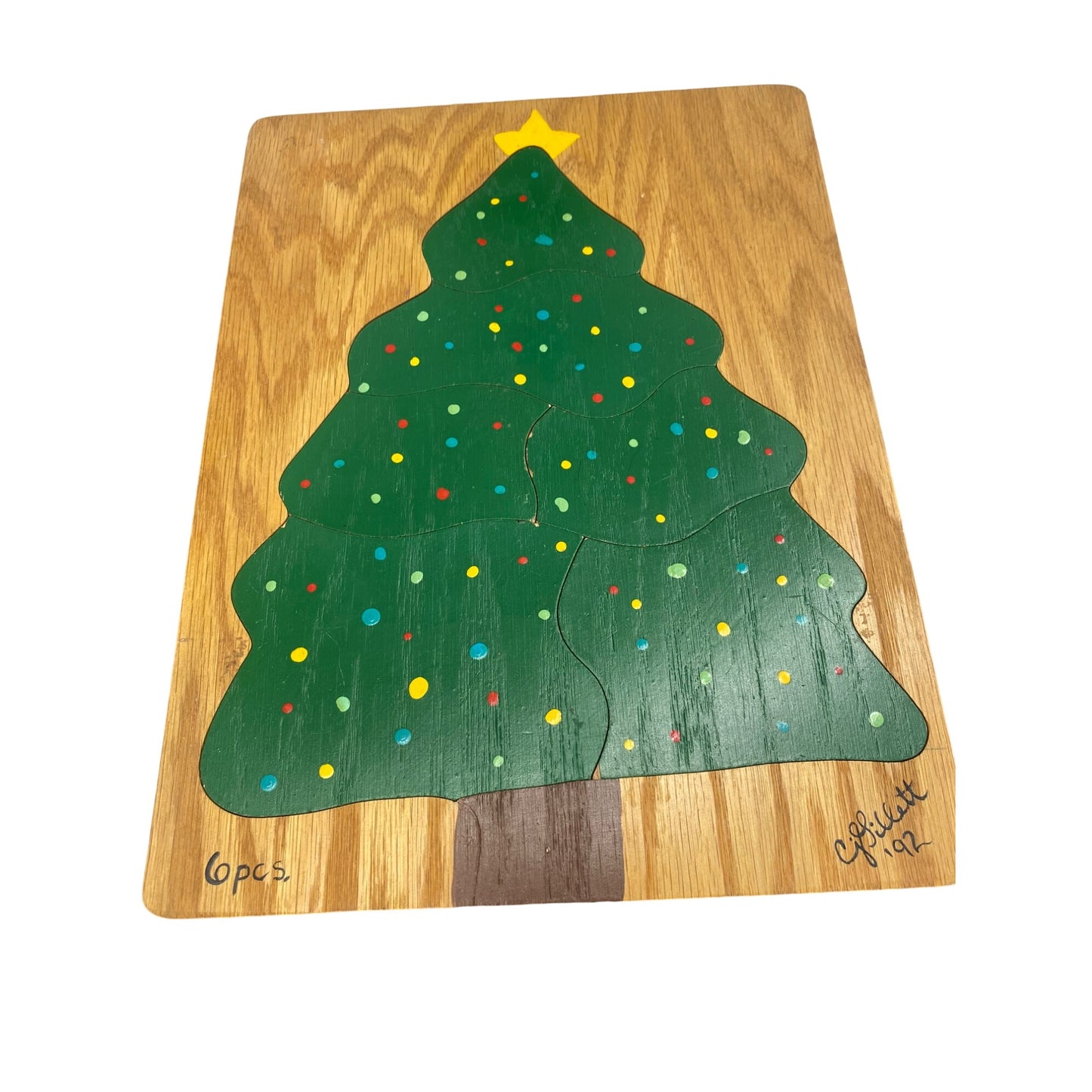 Handcrafted Wooden Christmas Tree Puzzle