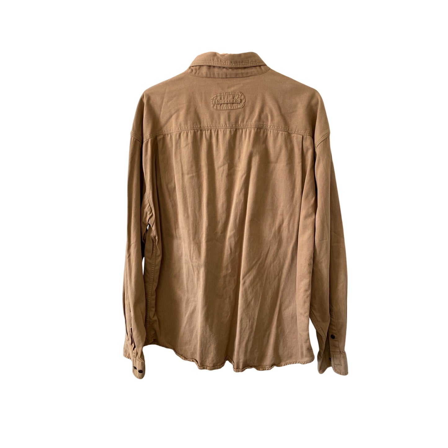 Natures Own Collection Mens Khaki Button-Up Shirt XL Long Sleeve Cotton