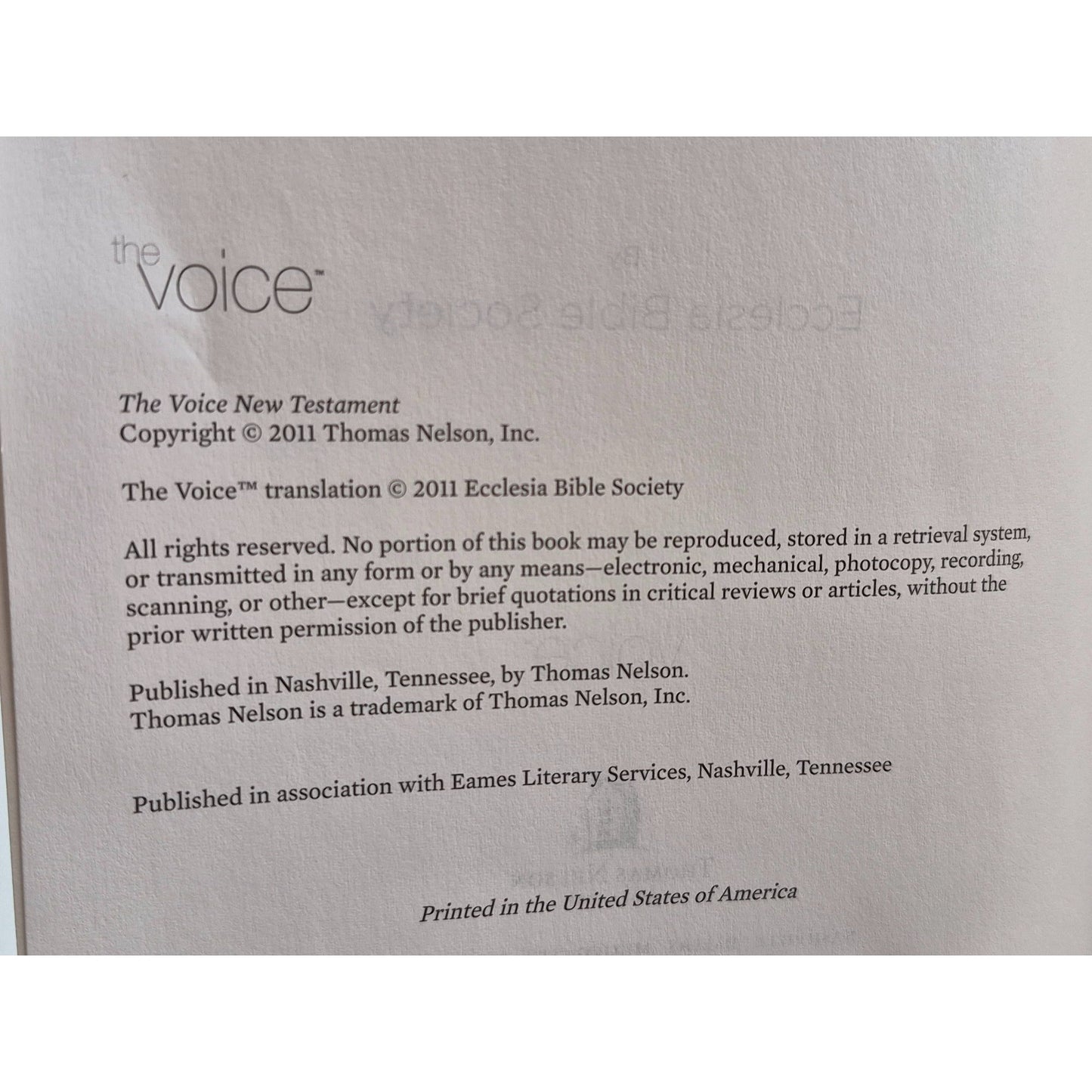 The Voice Gospel Of John Signature Series Bible