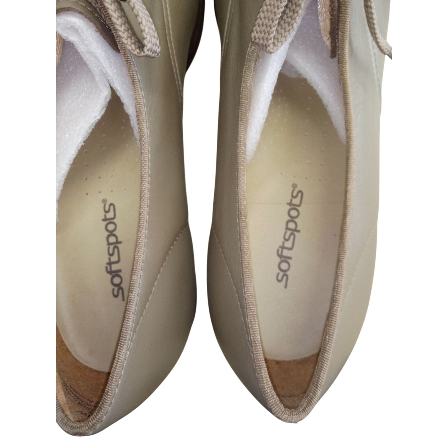 Softspots Beige Lace-Up Comfort Shoes Size 10W