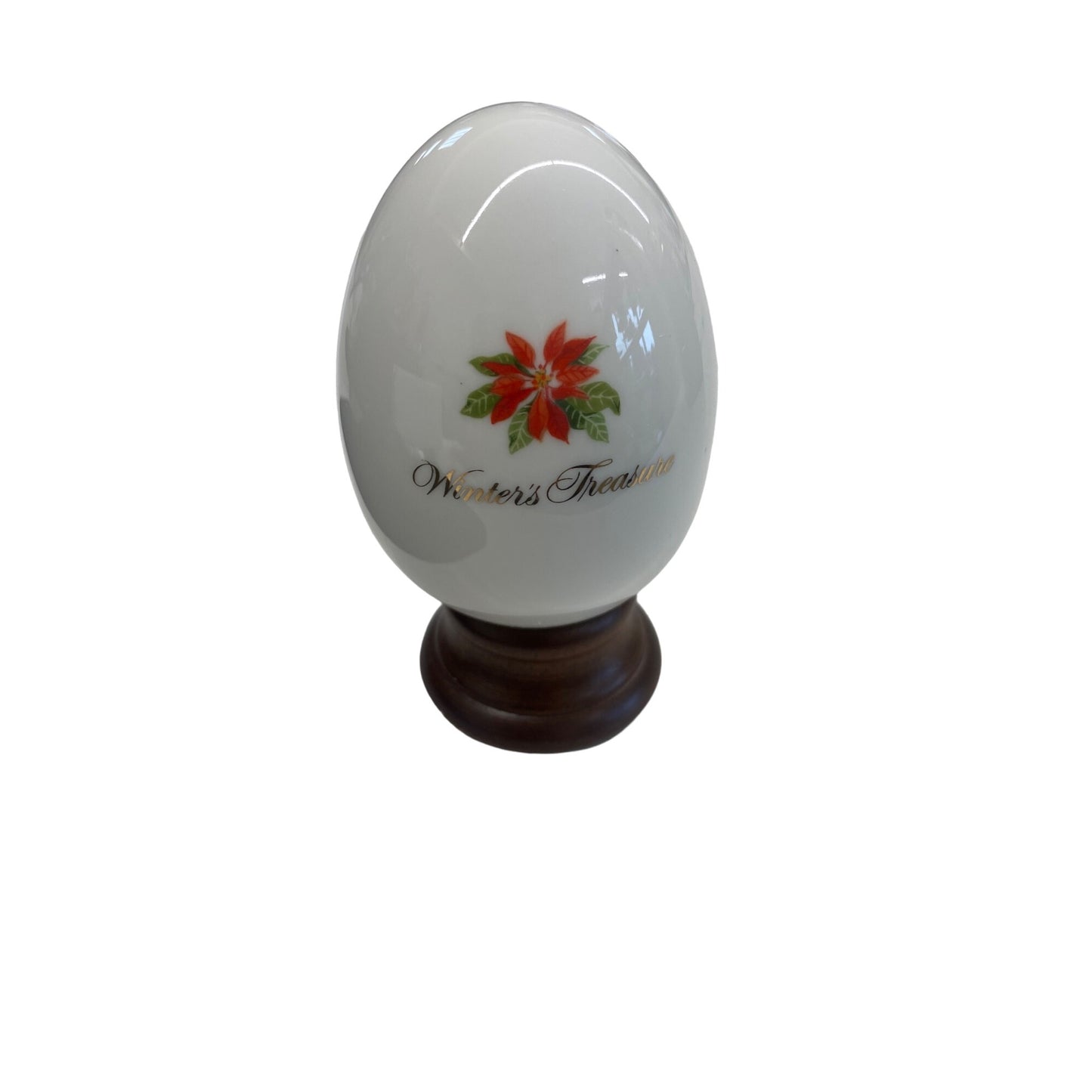 Avon Porcelain Egg Collection "Winters Treasure" With Stand