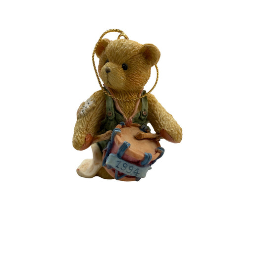 Cherished Teddies Drummer Bear Ornament "1994" By Priscilla Hillman