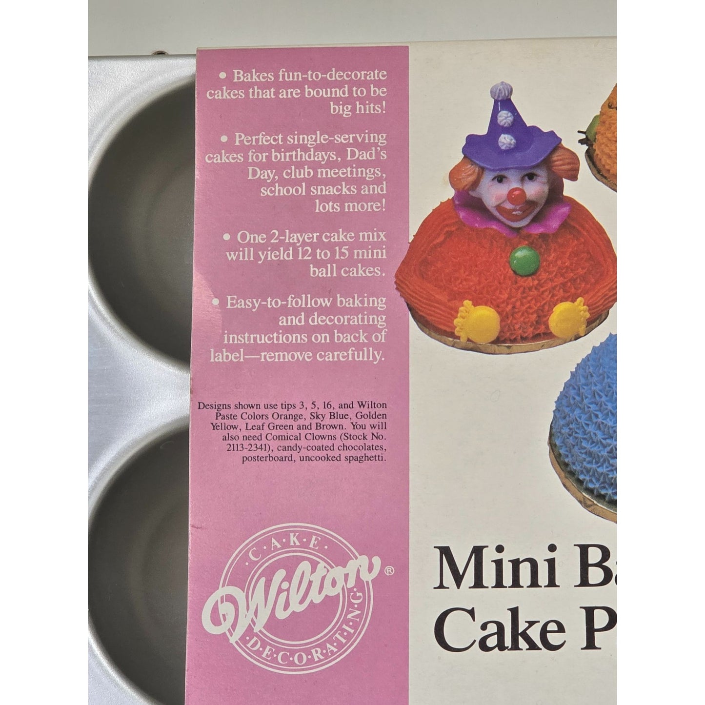 Wilton 1985 Mini Ball Cake Pan 6 Molds 1.5" Deep Aluminum Baking Tool
