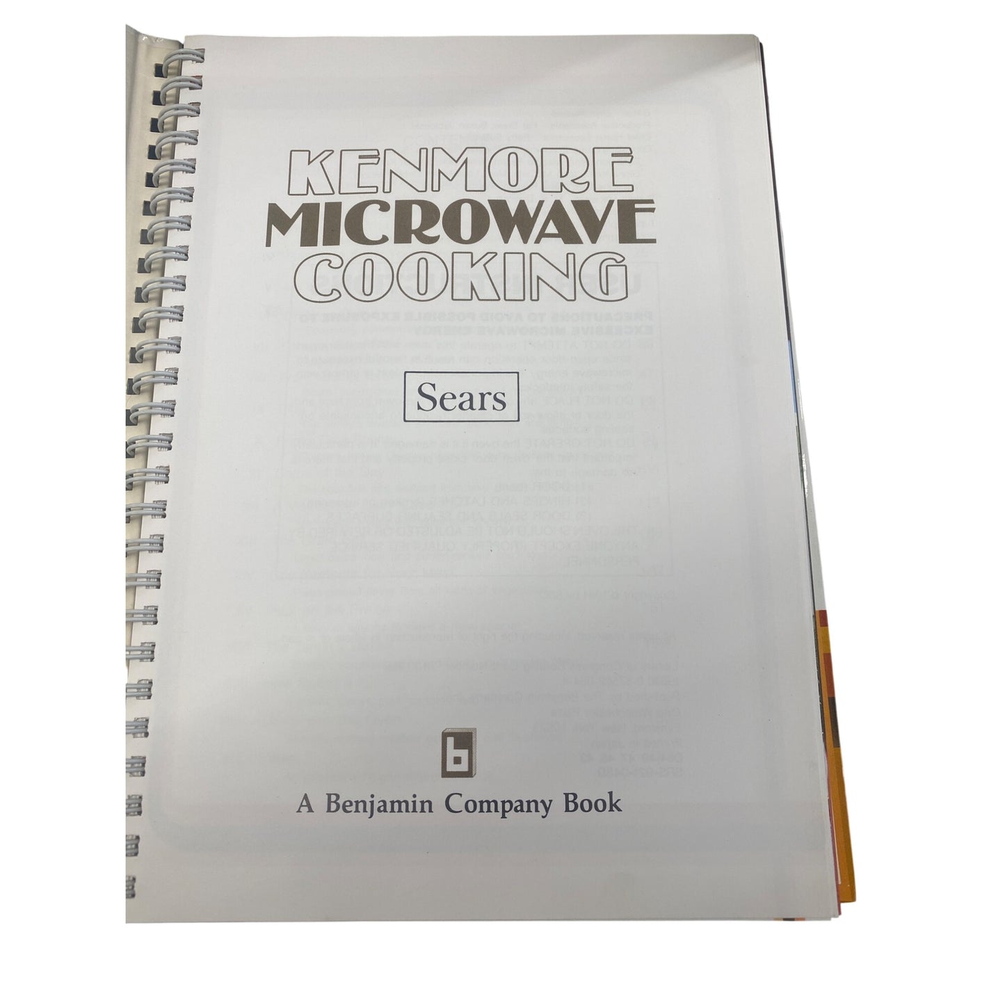 Kenmore Microwave Cooking Hardcover Book