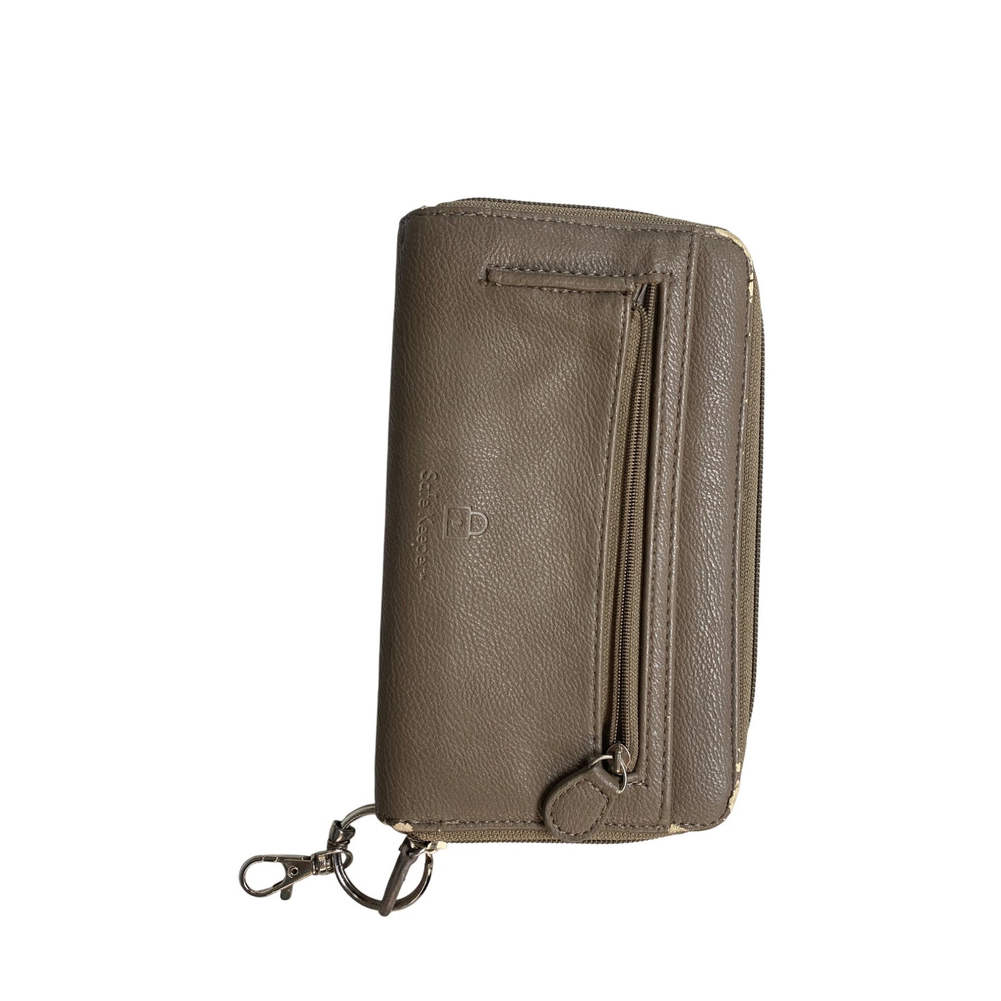 Fossil Brown Leather RFID Bifold Wallet With Zip Pockets & Key Ring For Women