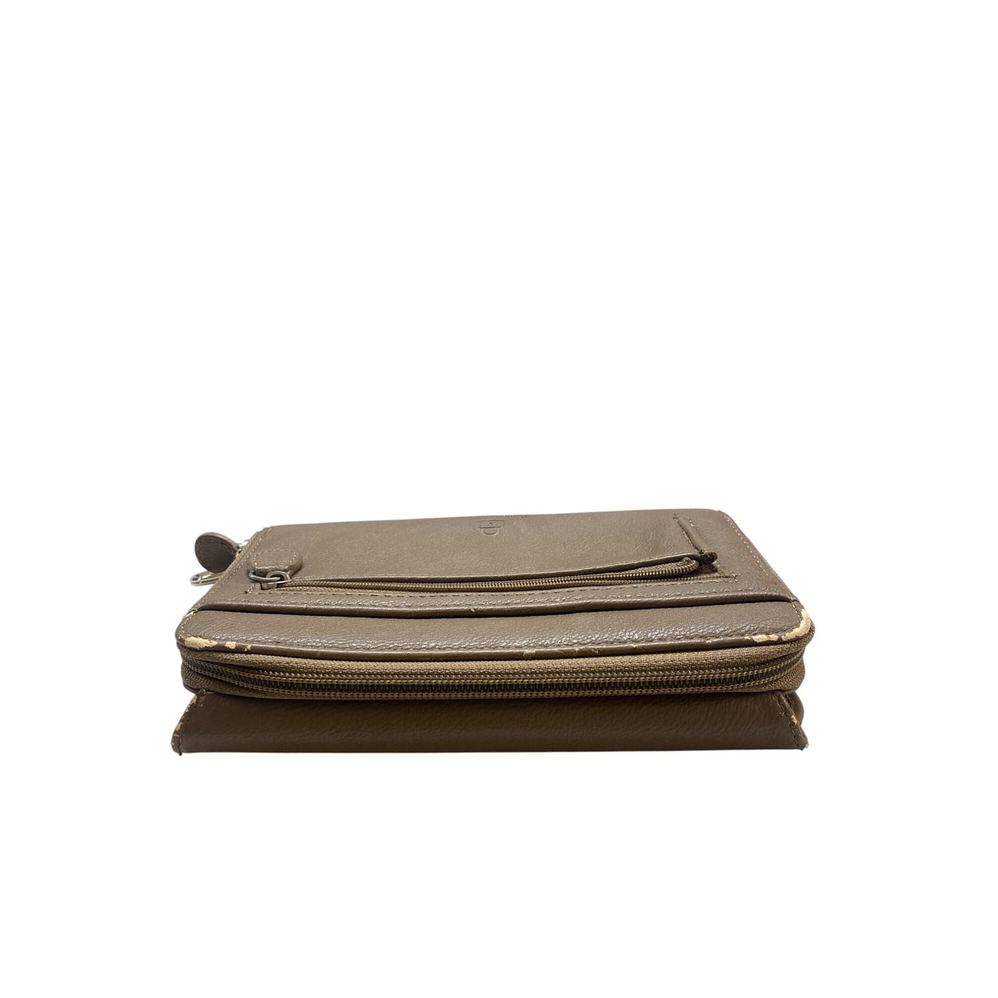 Fossil Brown Leather RFID Bifold Wallet With Zip Pockets & Key Ring For Women