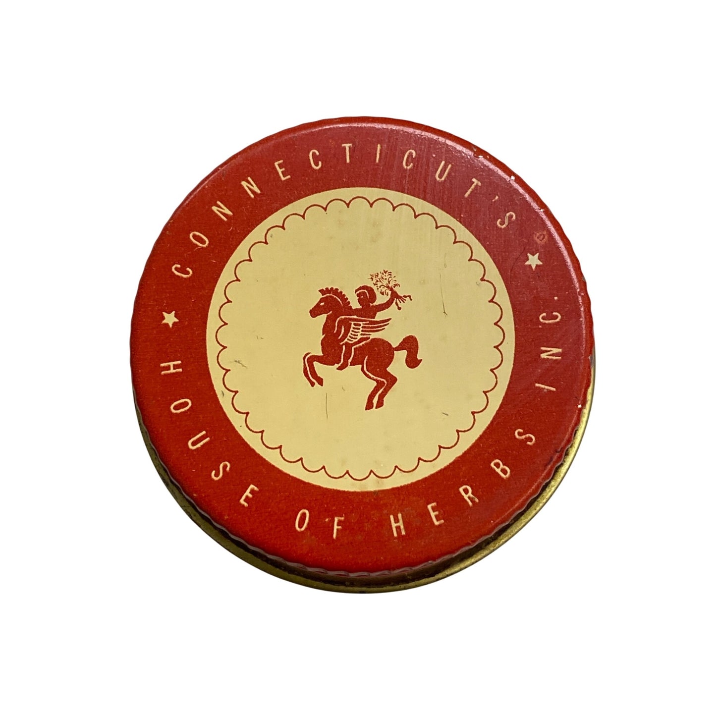 Vintage House Of Herbs Inc. Glass Jar With Red Tin Lid