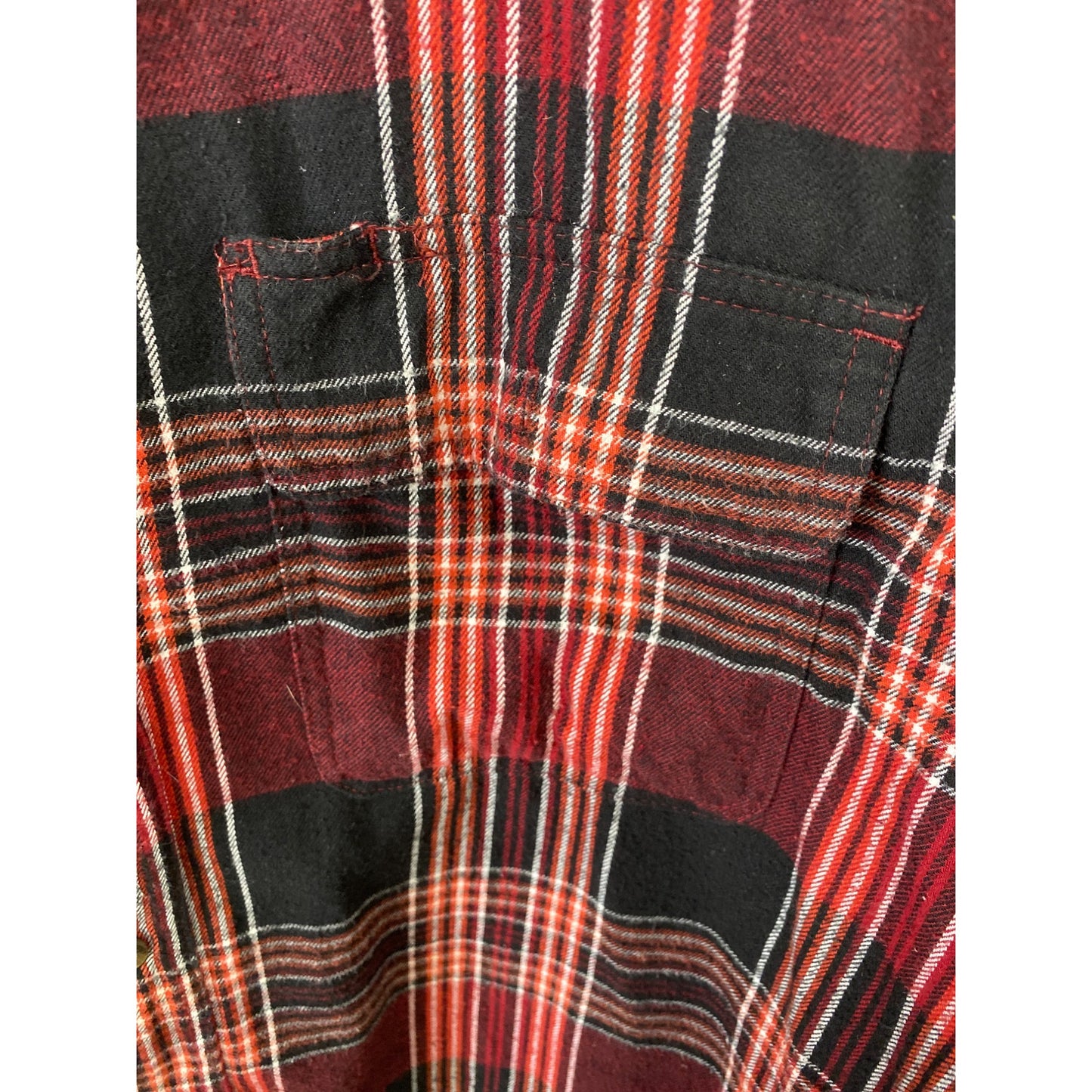 Old Mill Mens 2XL Plaid Flannel Shirt Red & Black Cotton/Polyester Blend
