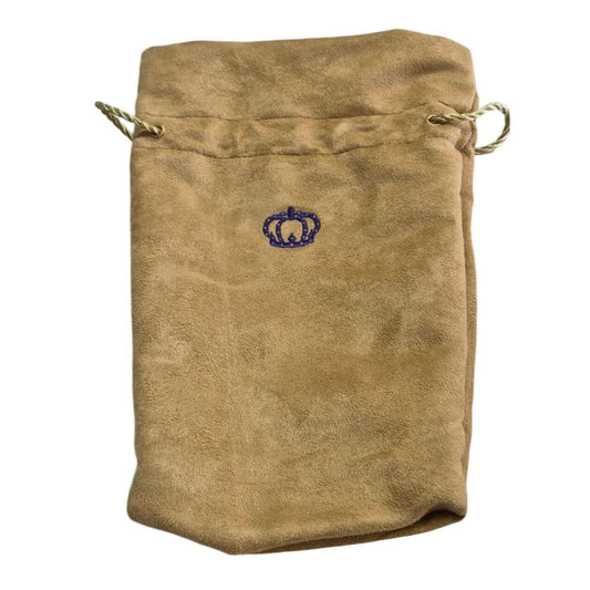 Crown Royal Tan Suede Drawstring Pouch Bag