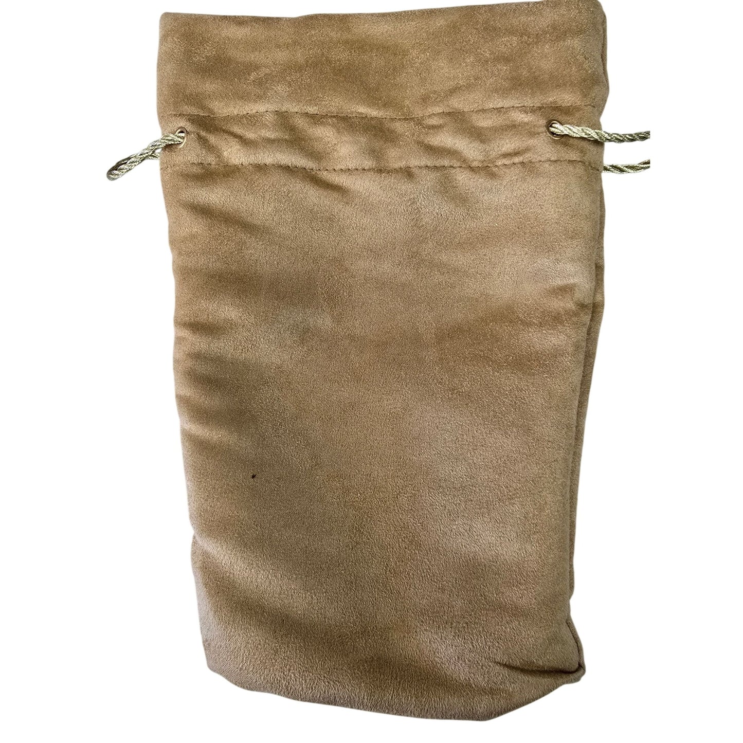 Crown Royal Tan Suede Drawstring Pouch Bag