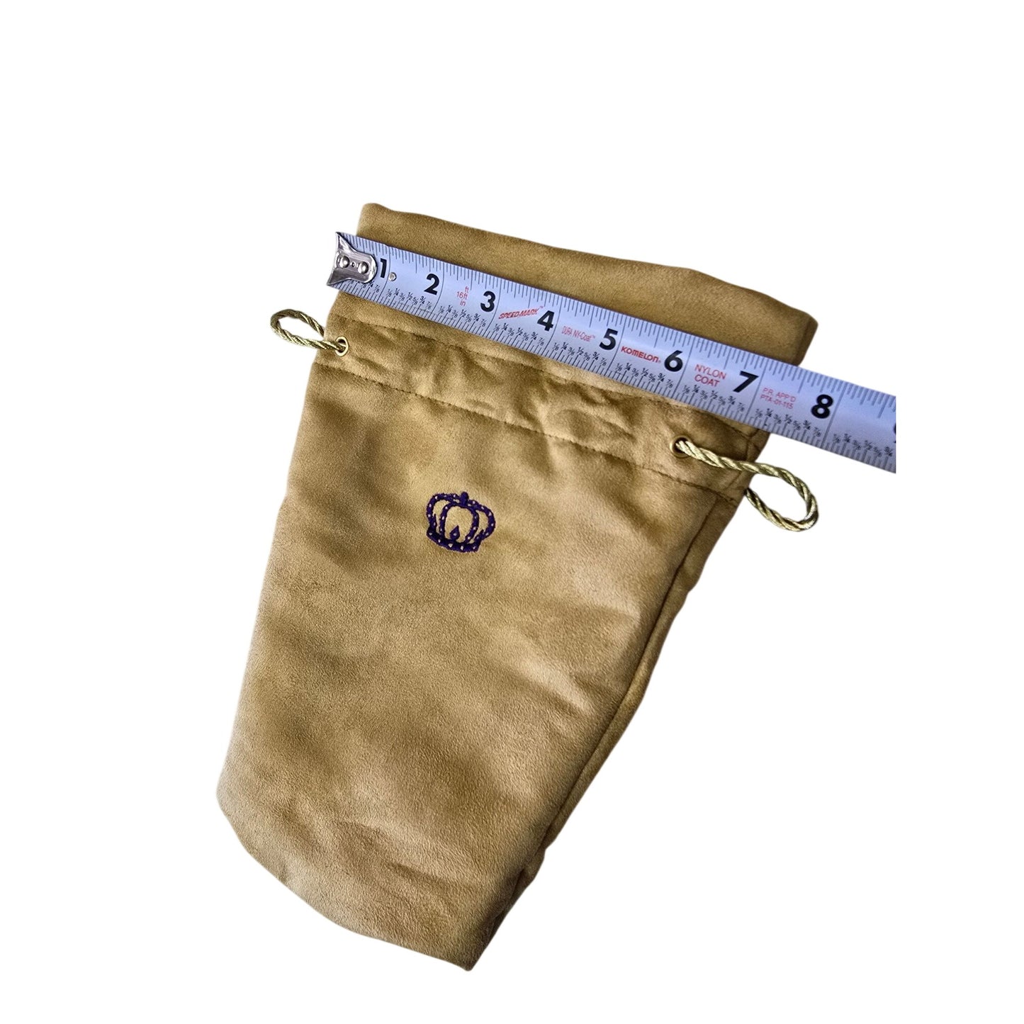 Crown Royal Tan Suede Drawstring Pouch Bag