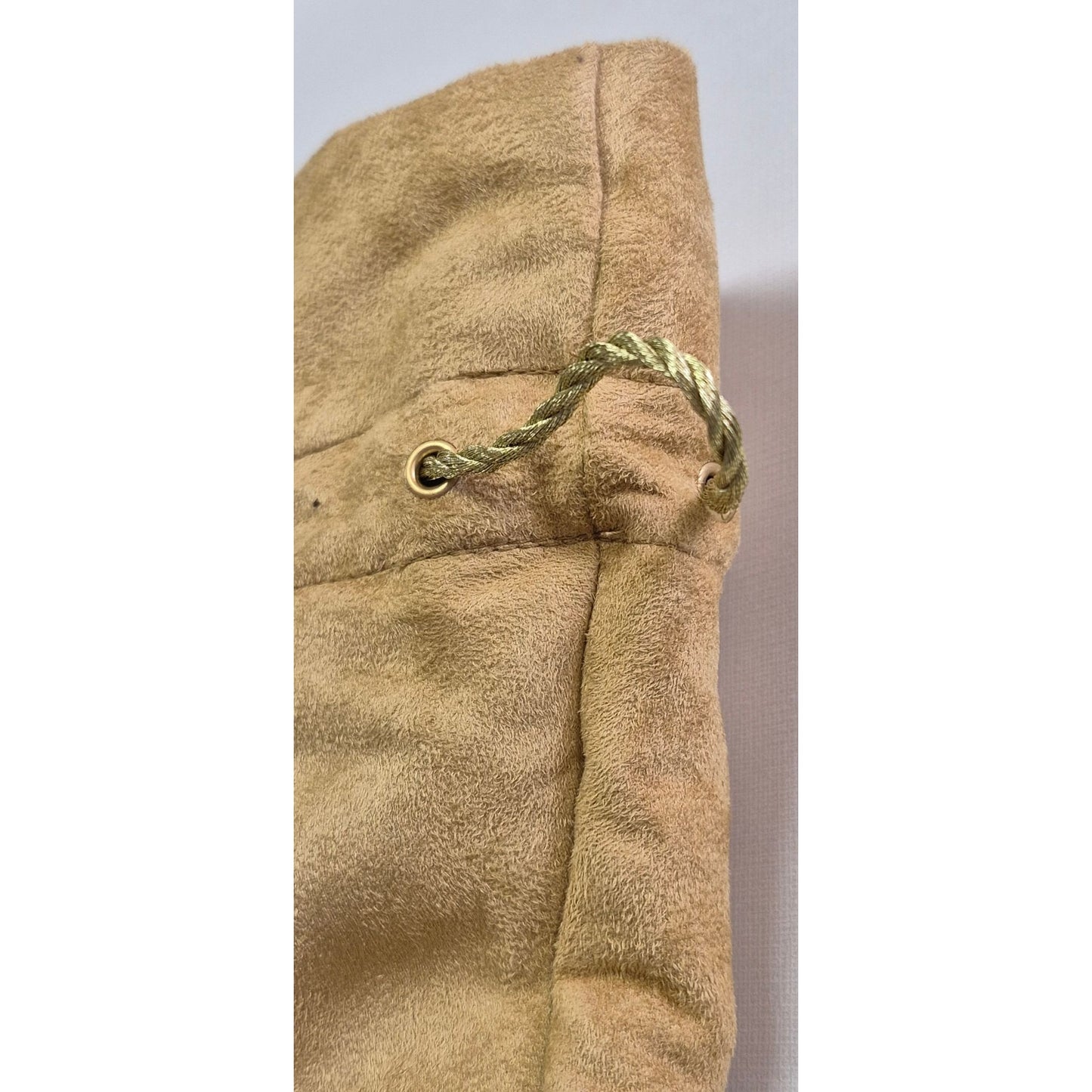Crown Royal Tan Suede Drawstring Pouch Bag